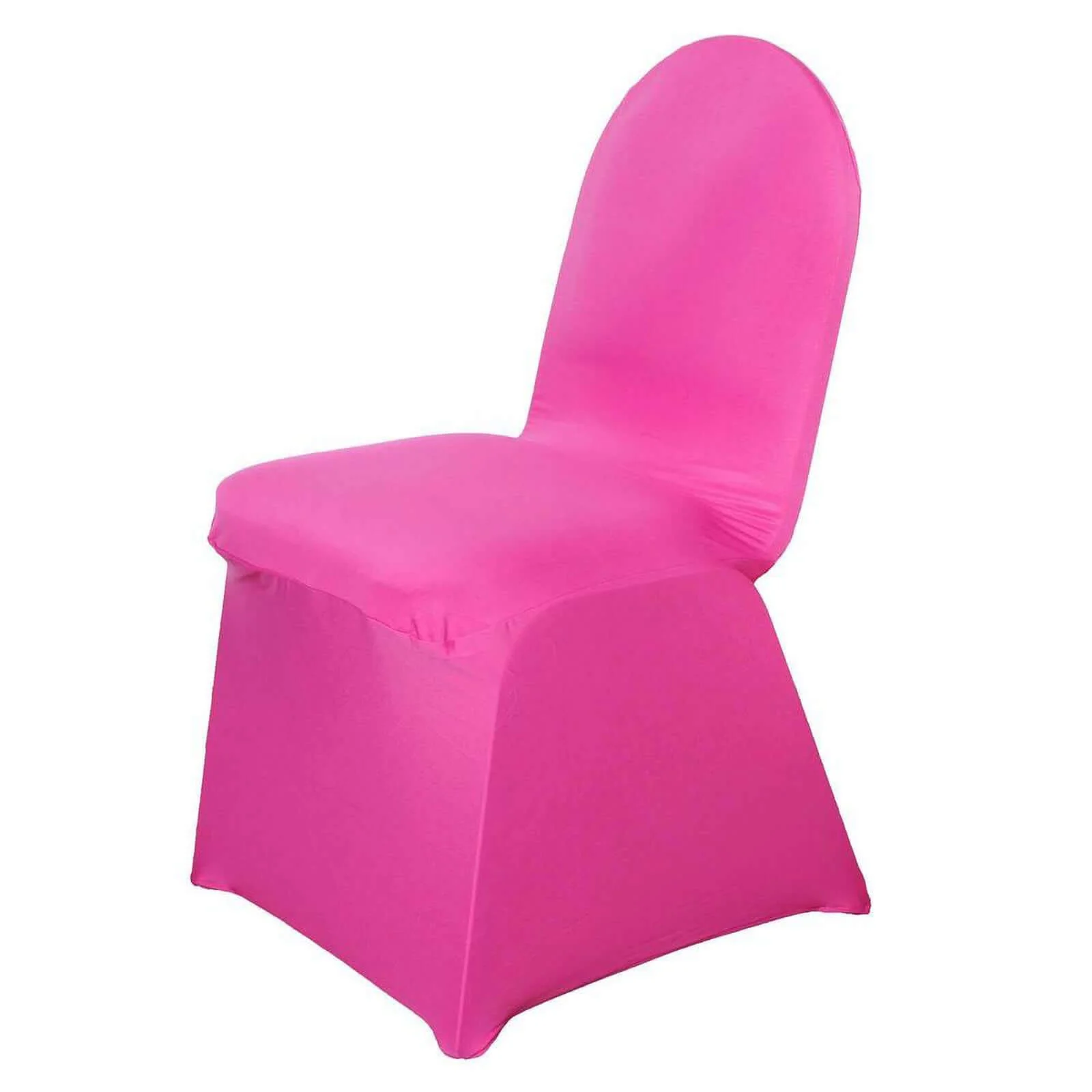 Spandex Stretch Fitted Banquet Chair Cover 160GSM Fuchsia - Durable Slip-On Slipcover - Image 8