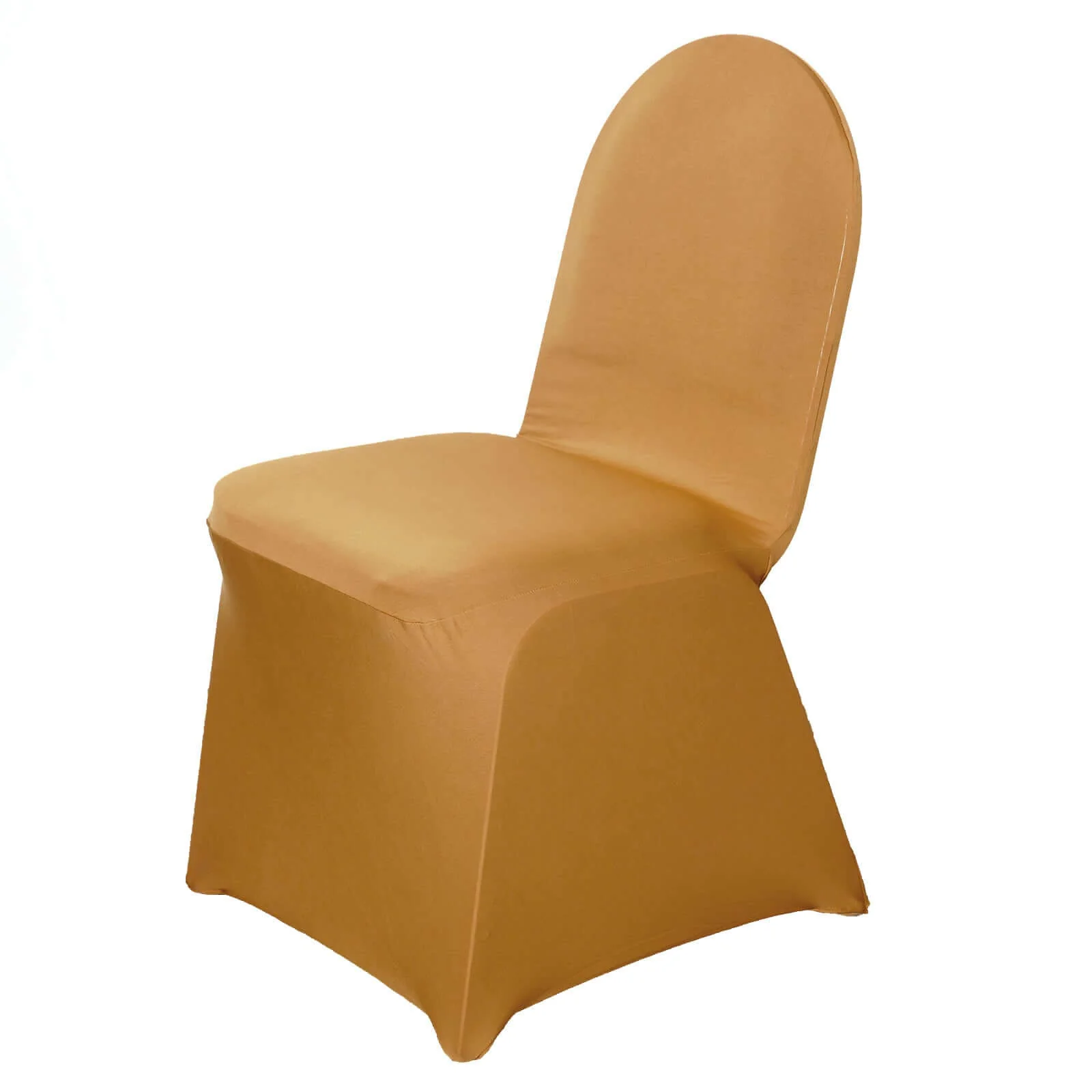 Spandex Stretch Fitted Banquet Chair Cover 160GSM Gold - Durable Slip-On Slipcover for Weddings & Events - Image 8