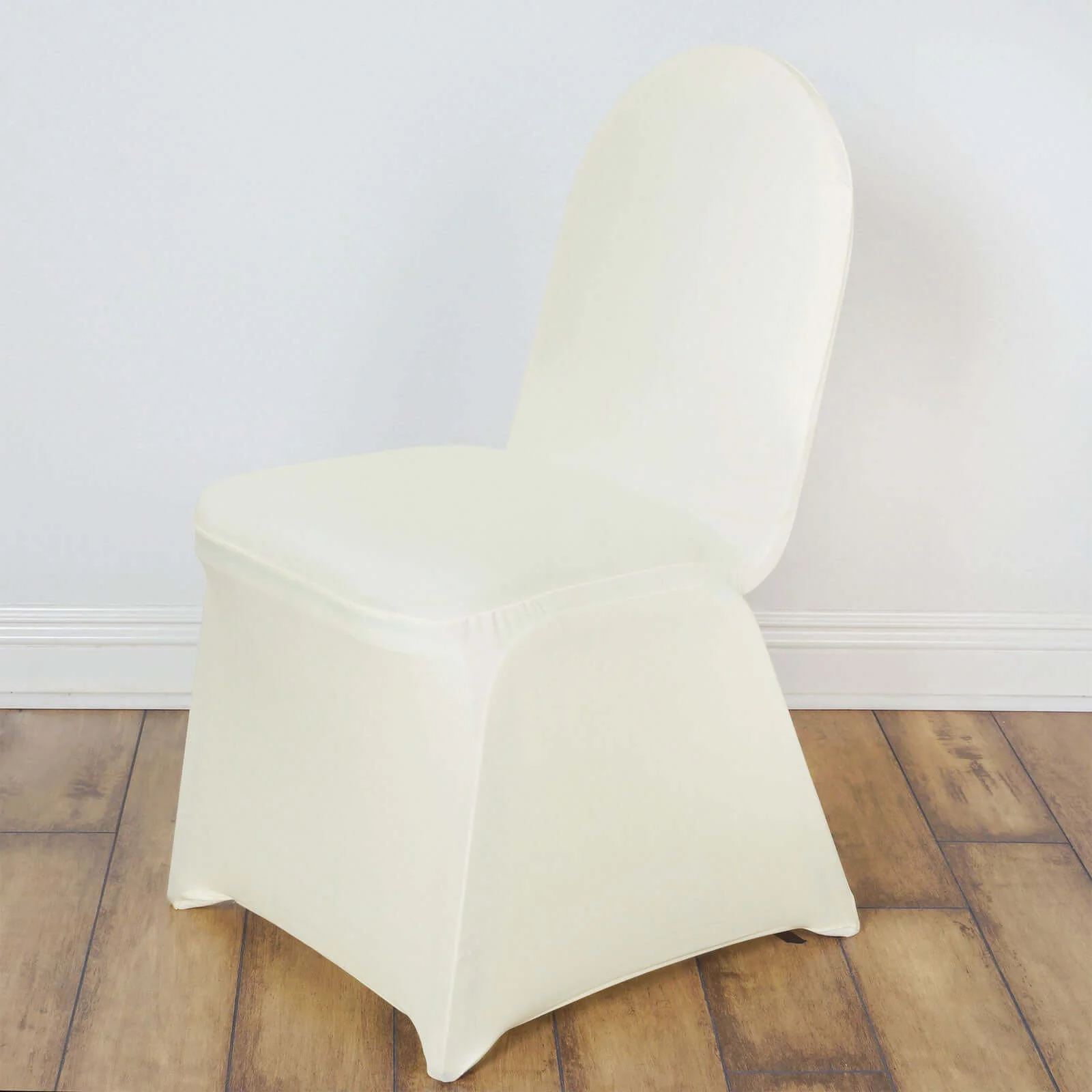 Spandex Stretch Fitted Banquet Chair Cover 160GSM Ivory - Durable Slip-On Slipcover - Image 2