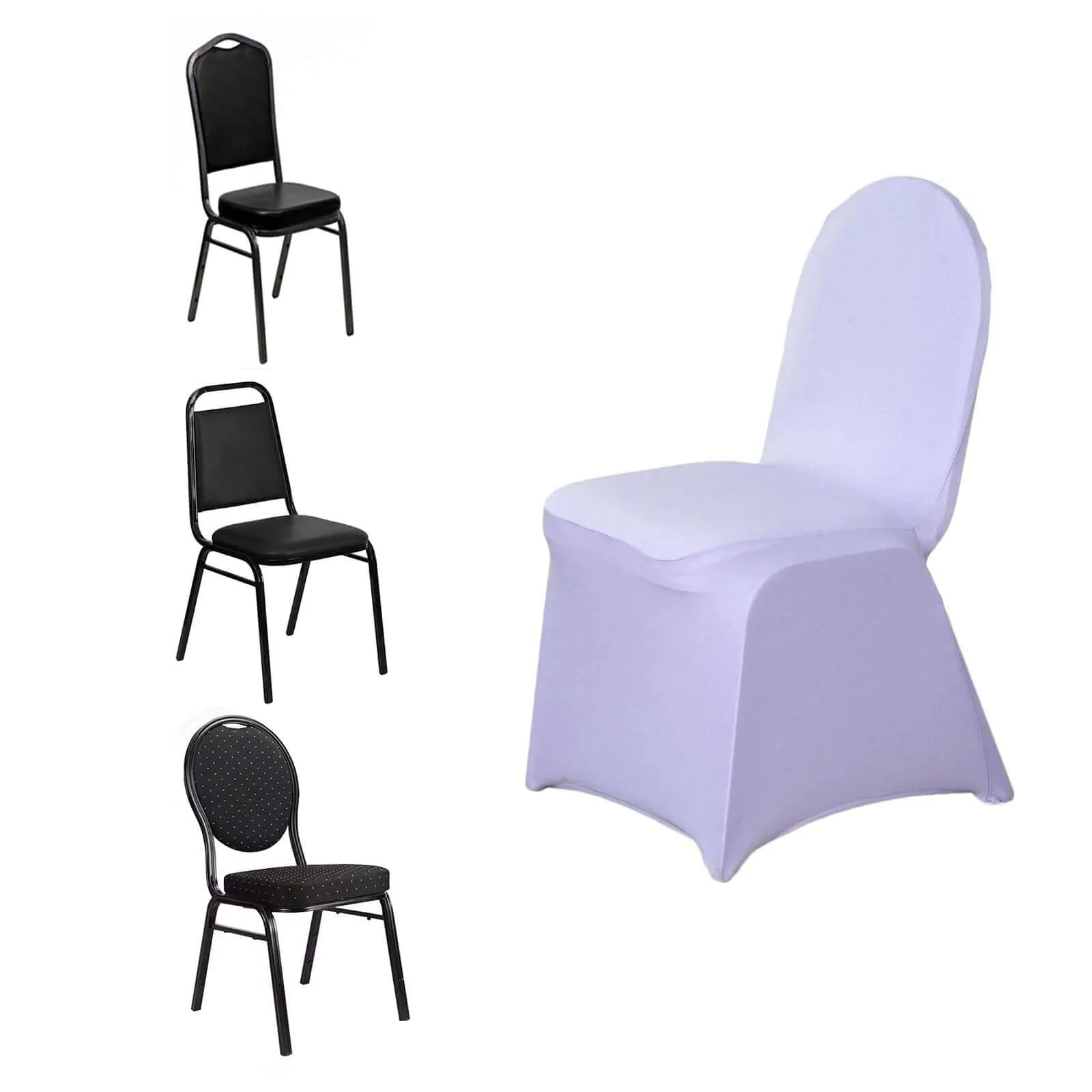 Spandex Stretch Fitted Banquet Chair Cover 160GSM Lavender Lilac - Durable Slip-On Slipcover - Image 6
