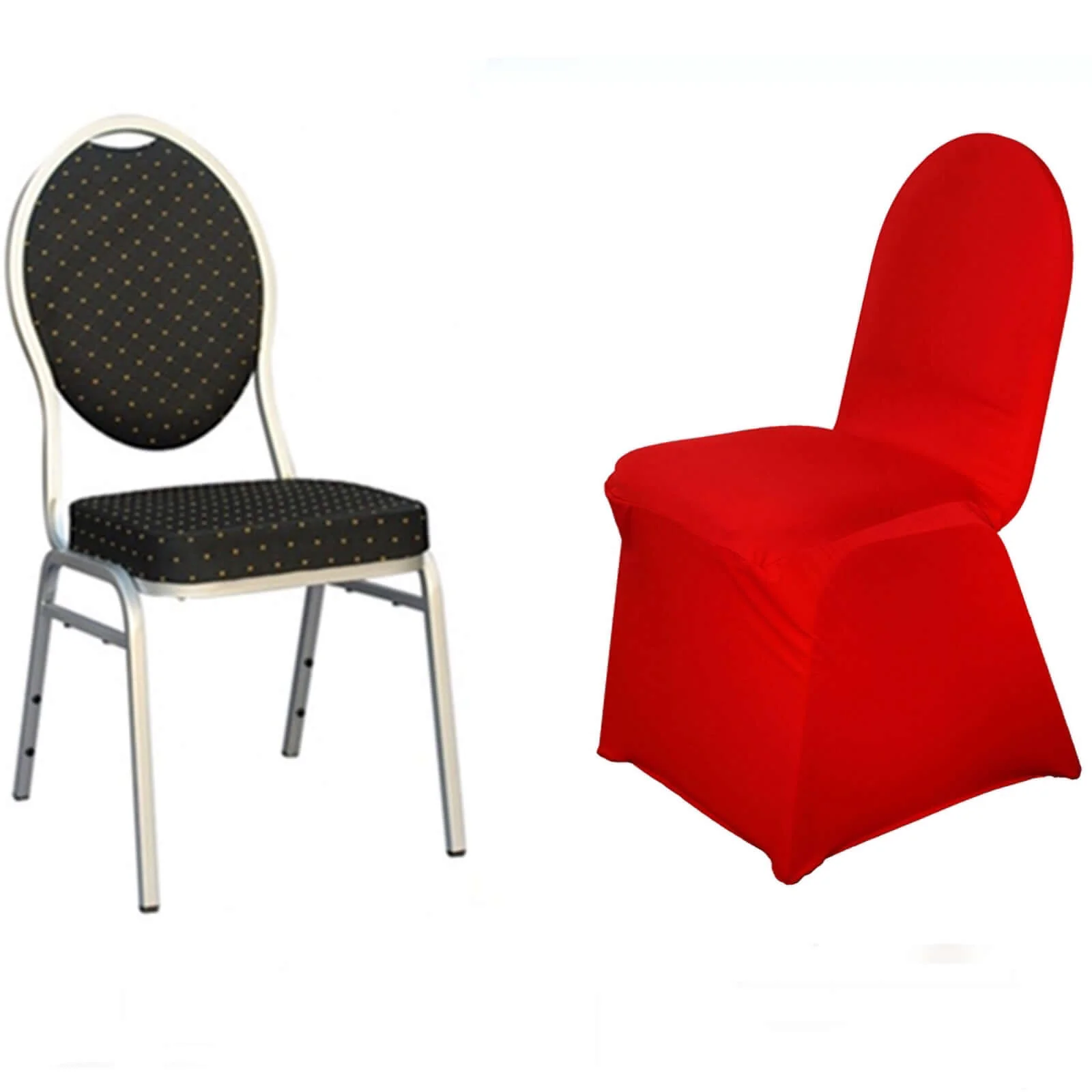 Spandex Stretch Fitted Banquet Chair Cover 160GSM Red - Durable Slip-On Slipcover - Image 7