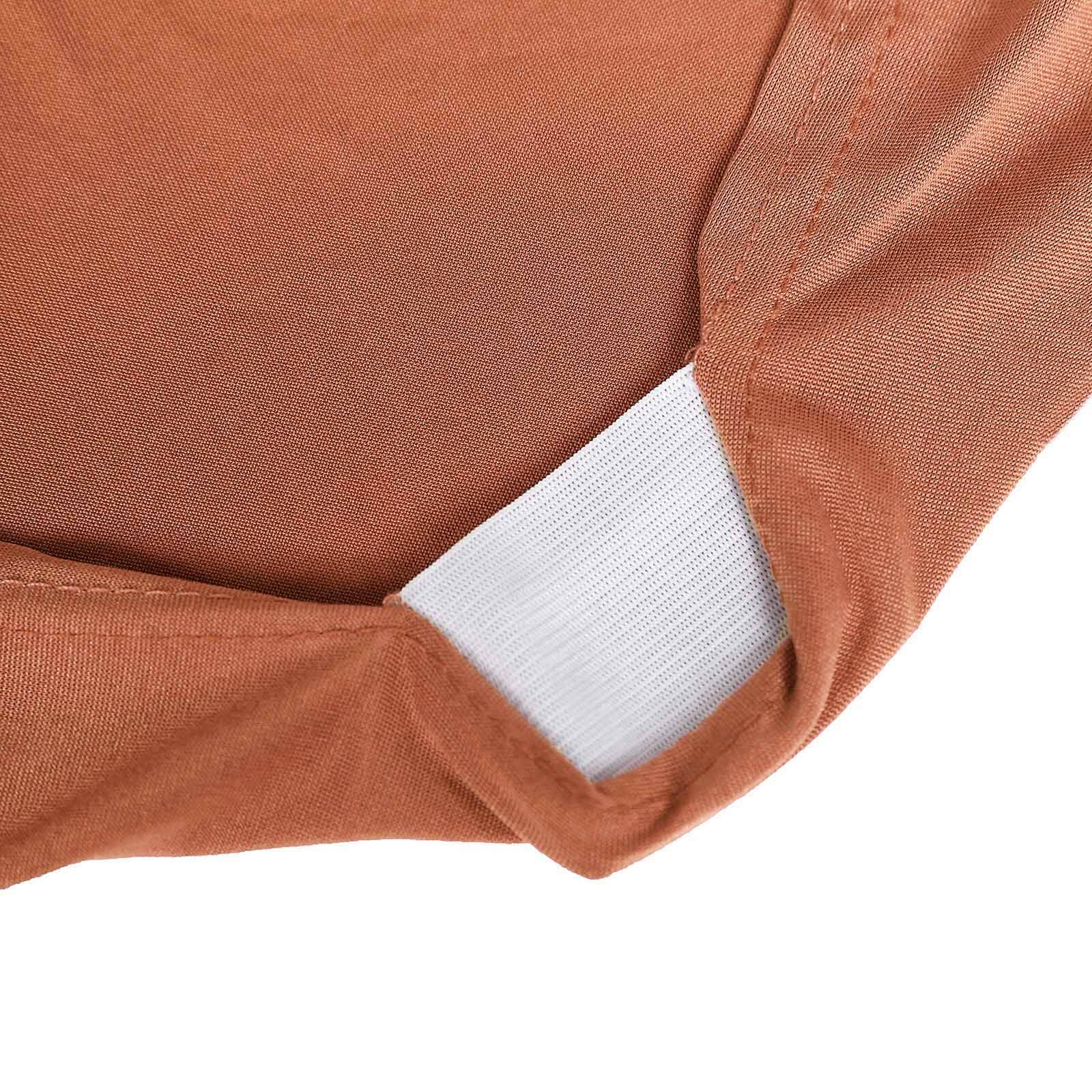 Spandex Stretch Fitted Banquet Chair Cover 160GSM Terracotta (Rust) - Durable Slip-On Slipcover - Image 14