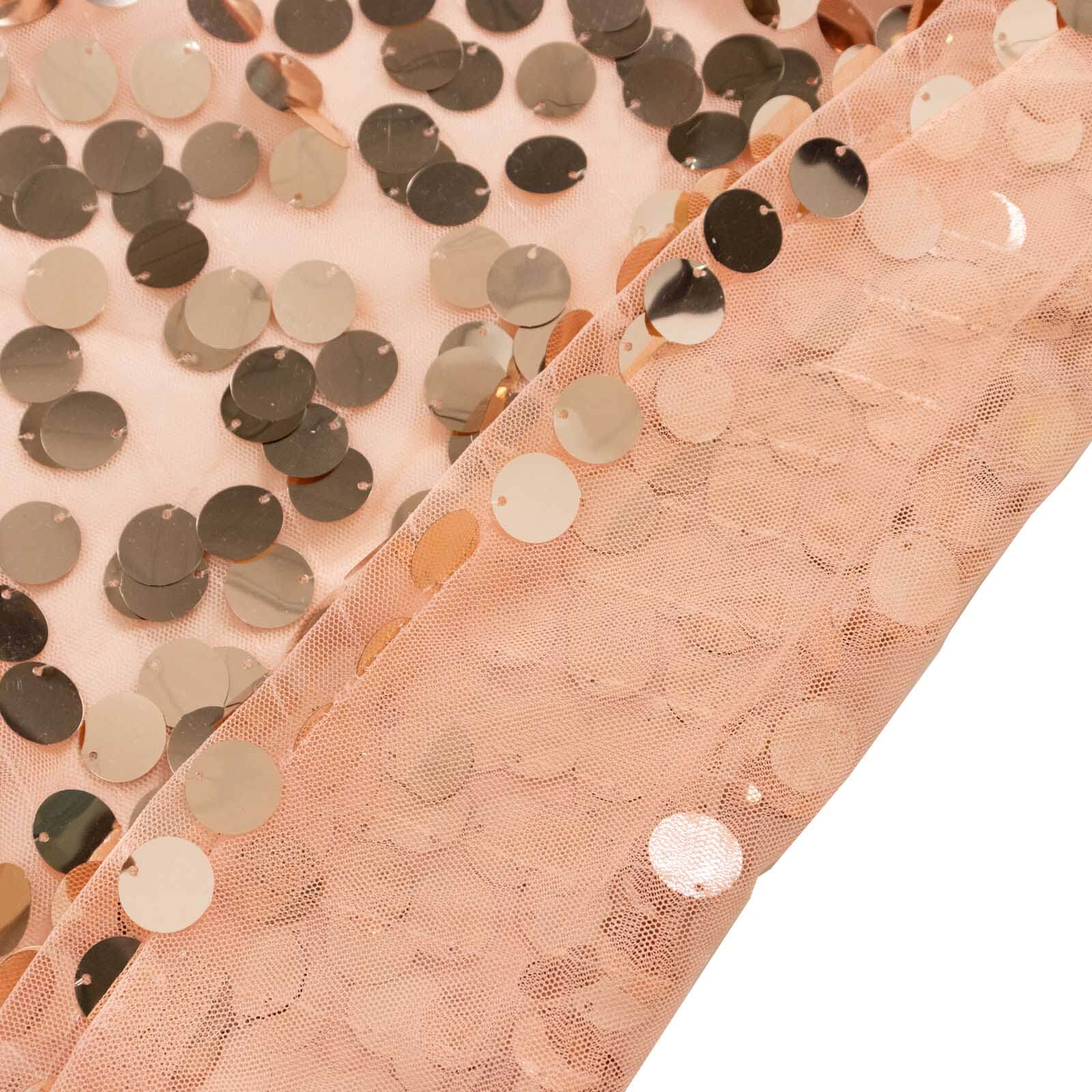Sparkly Rose Gold Big Payette Sequin Backdrop Stand Cover for Round Wedding Arch - 7.5ft - Image 9