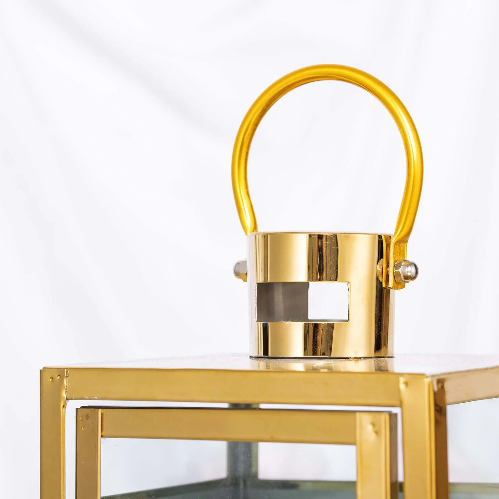 Stainless Steel Candle Lantern 12" Vintage Top Design Gold - Outdoor Metal Patio Lantern Centerpiece - Image 11