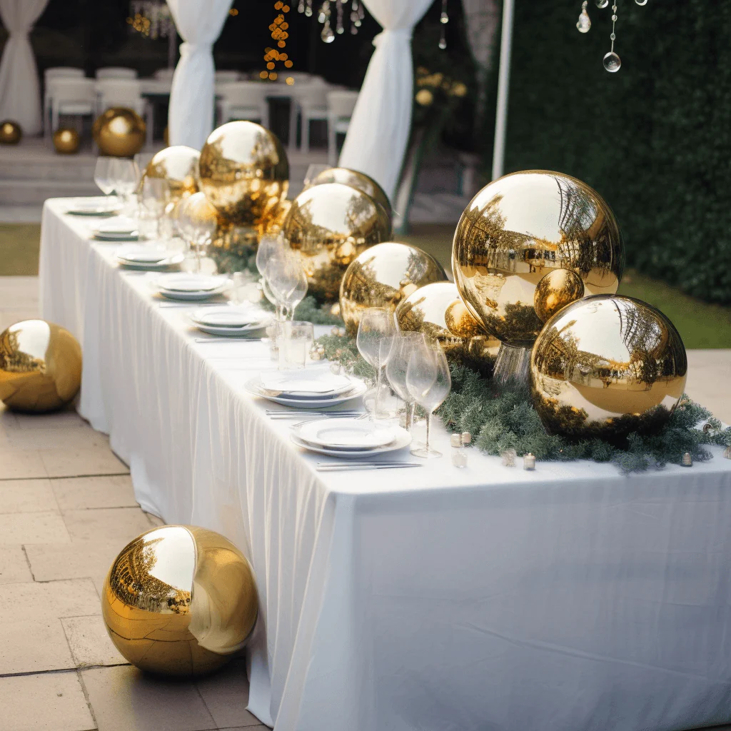 Stainless Steel Gazing Globe Mirror Ball 16" Reflective Shiny Hollow Sphere Gold - Outdoor Garden Decoration - Image 2