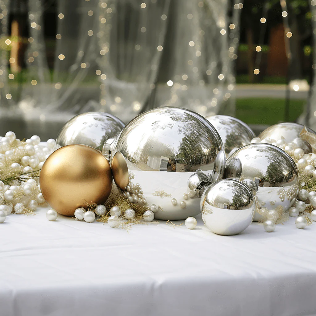 Stainless Steel Gazing Globe Mirror Ball 20" Reflective Shiny Hollow Sphere Silver - Outdoor Garden Décor - Image 2