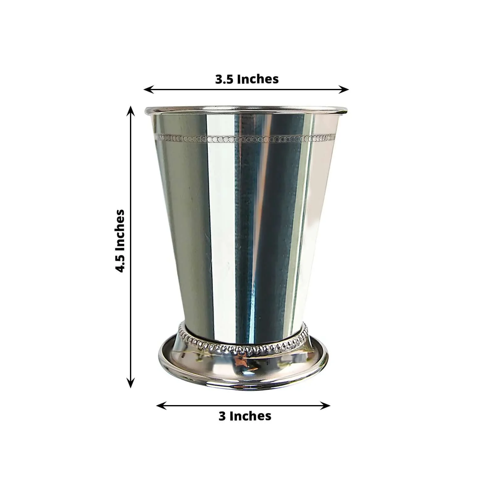 Stainless Steel Mint Julep Cup Vase 4.5" Silver - Decorative Floral Holder for Table Centerpieces - Image 3