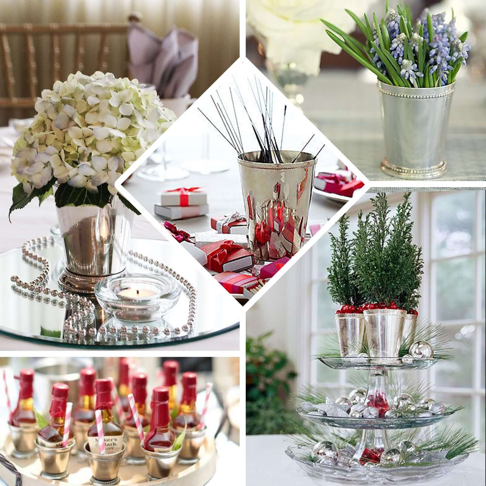 Stainless Steel Mint Julep Cup Vase 4.5" Silver - Decorative Floral Holder for Table Centerpieces - Image 5