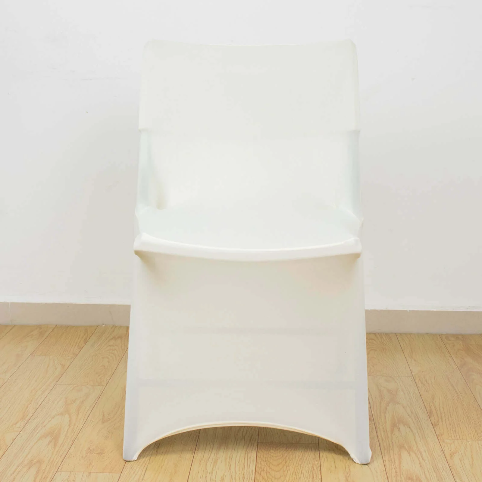 Stretch Spandex Chair Cover Ivory - Durable Secure Fit Slipcover for Lifetime Folding Chairs - Image 7