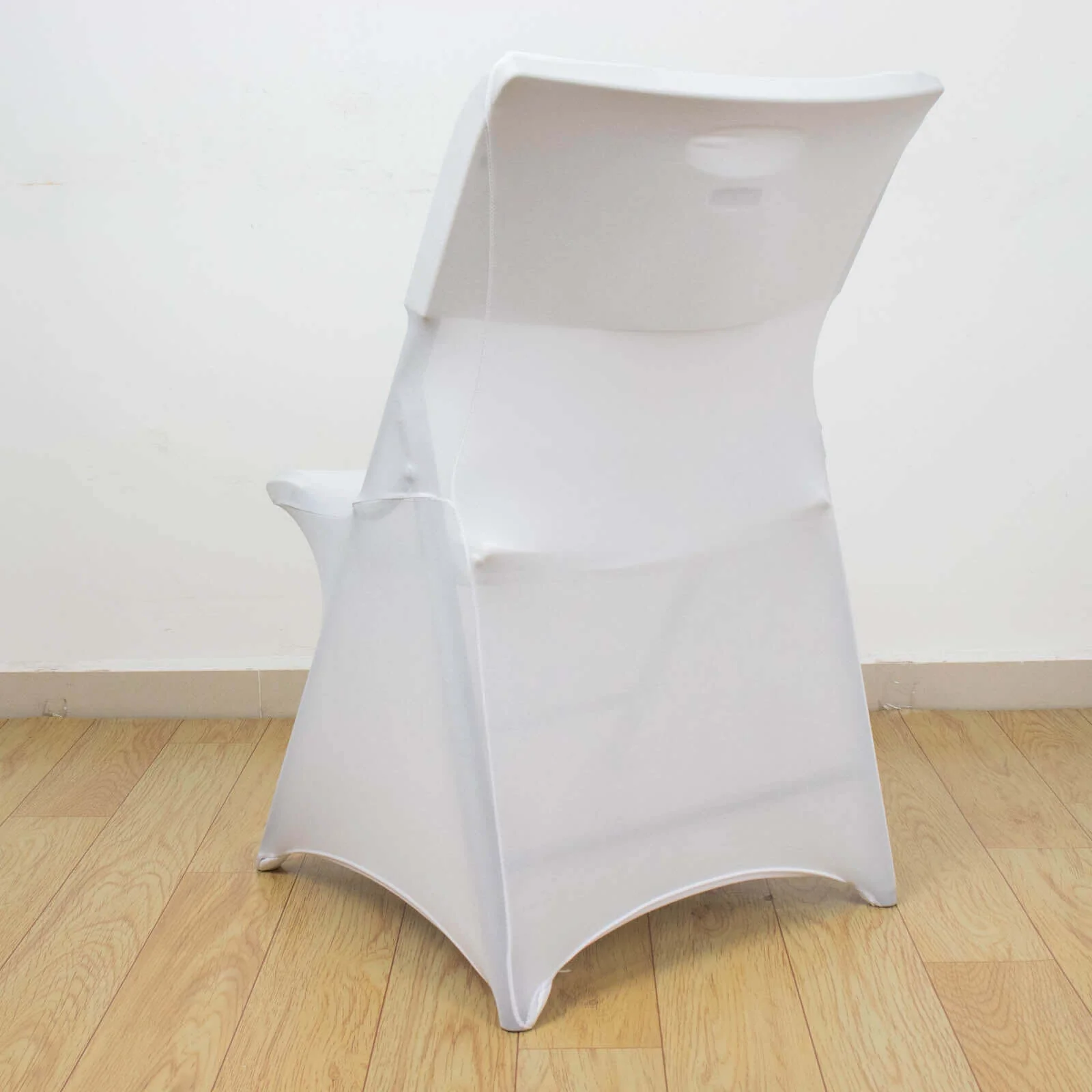 Stretch Spandex Chair Cover White - Sleek Durable Secure Fit Slipcover for Lifetime Folding Chairs - Image 8