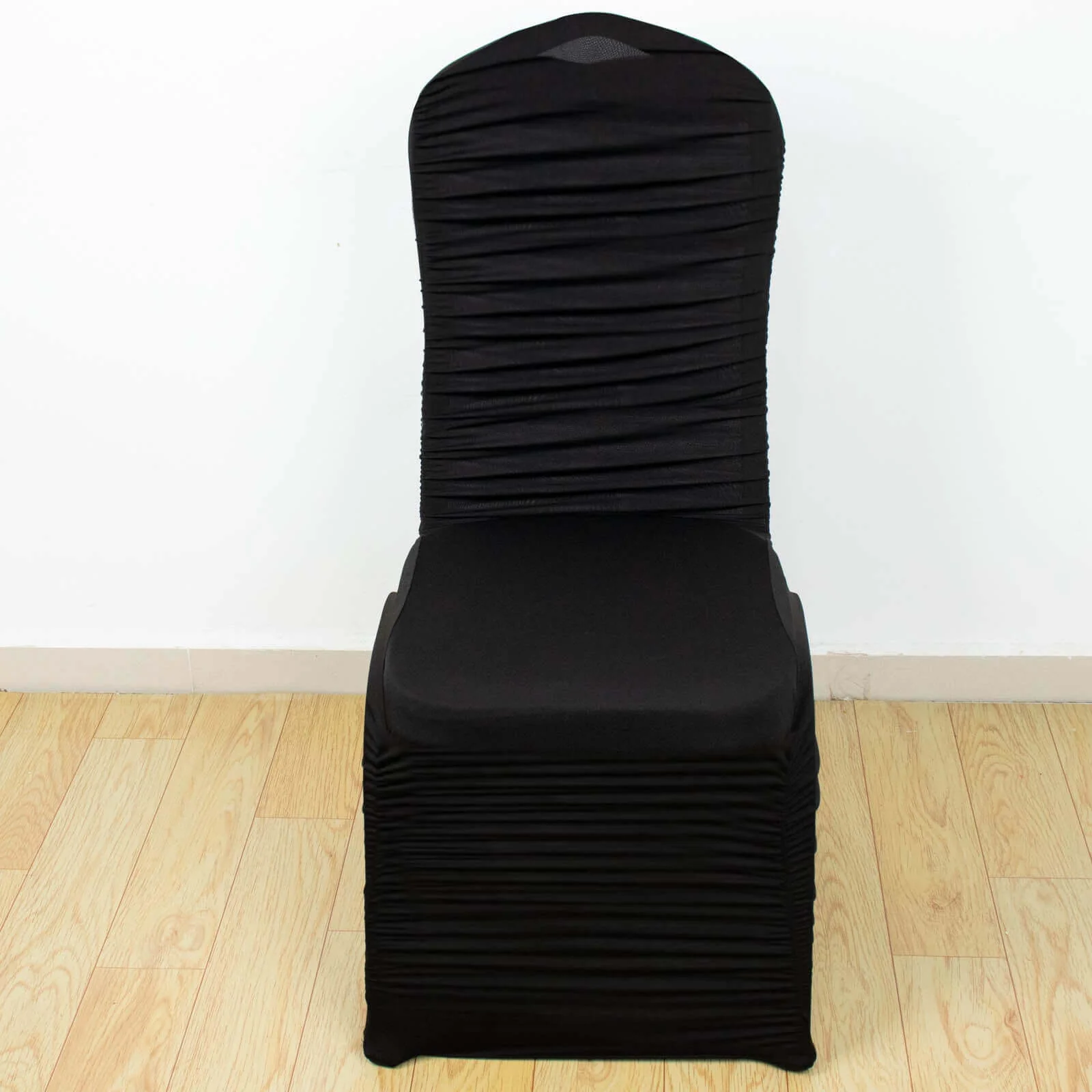 Stretch Spandex Fitted Banquet Chair Cover Black Rouge - Durable Slip-On Slipcover - Image 2