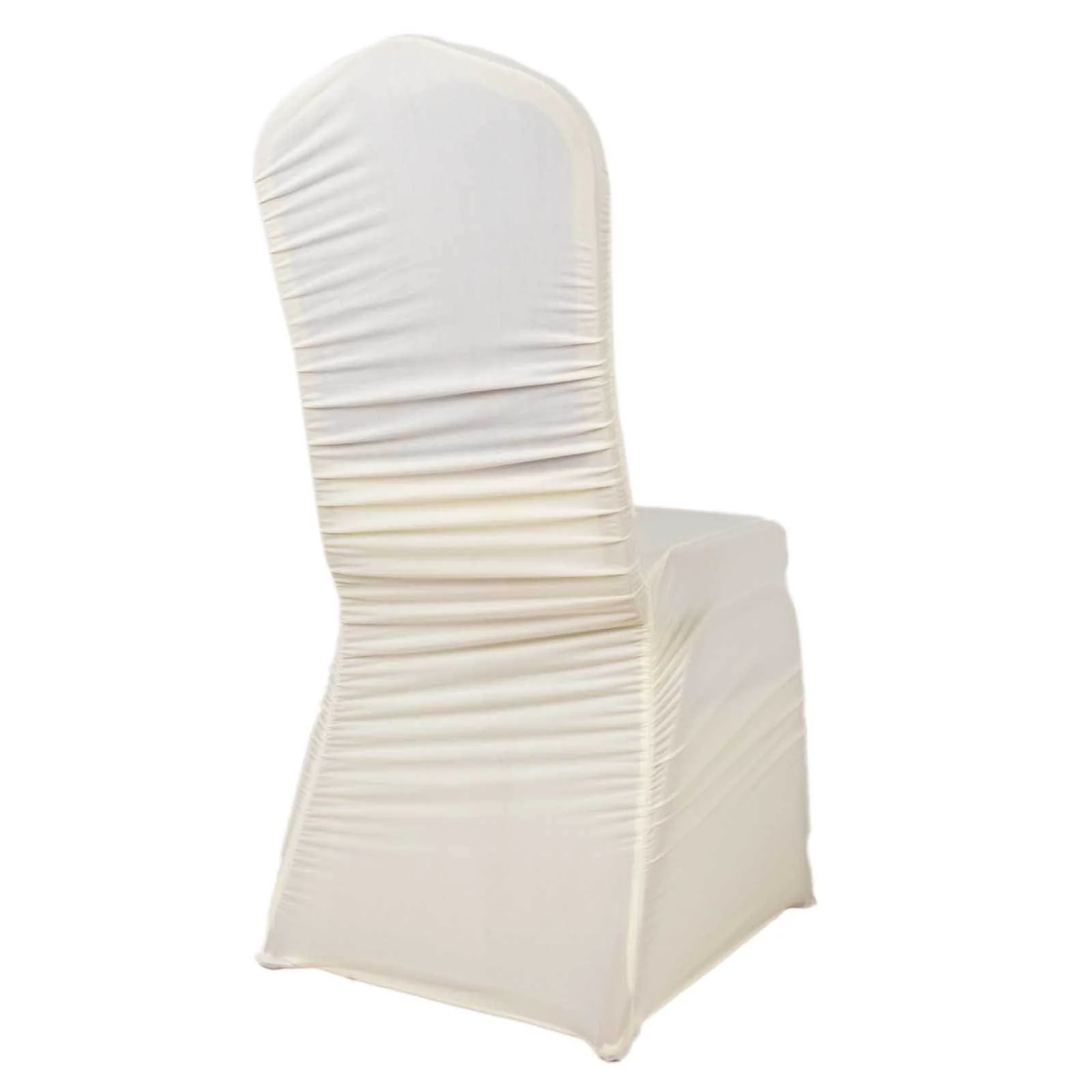 Stretch Spandex Fitted Banquet Chair Cover Ivory Rouge - Durable Slip-On Slipcover - Image 6