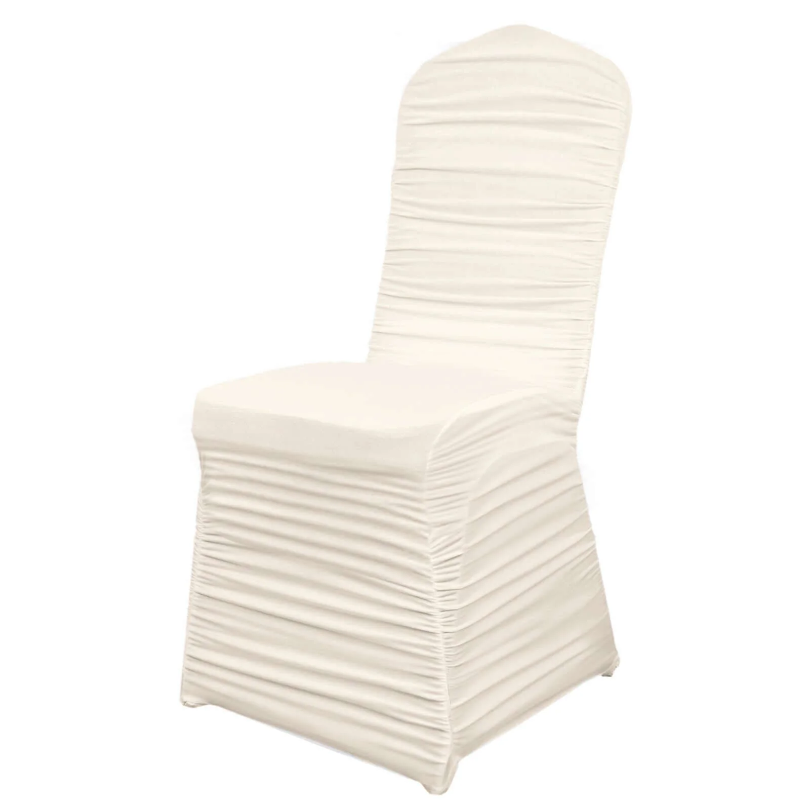Stretch Spandex Fitted Banquet Chair Cover Ivory Rouge - Durable Slip-On Slipcover - Image 8