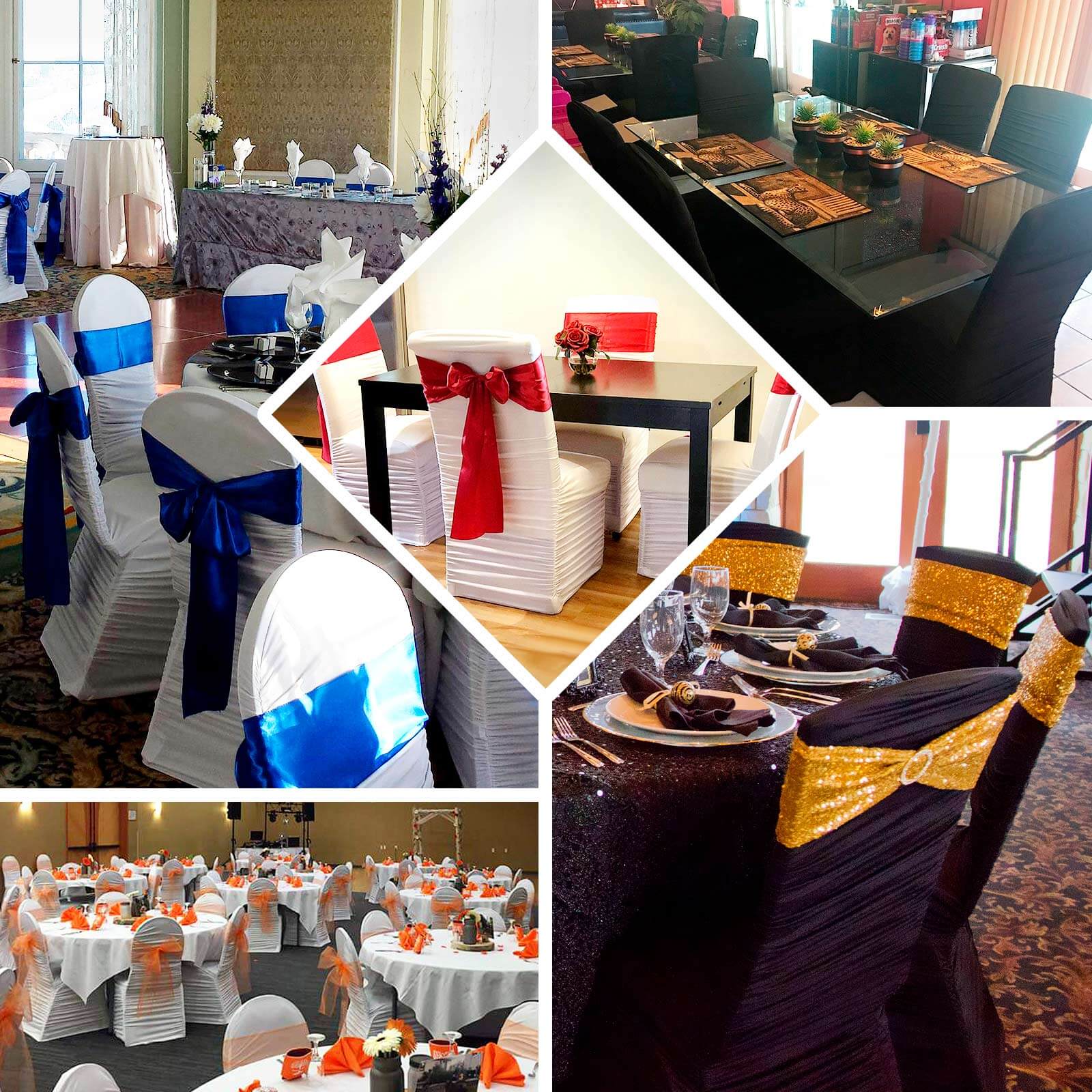 Stretch Spandex Fitted Banquet Chair Cover White Rouge - Durable Slip-On Slipcover for Sophisticated Events - Image 4