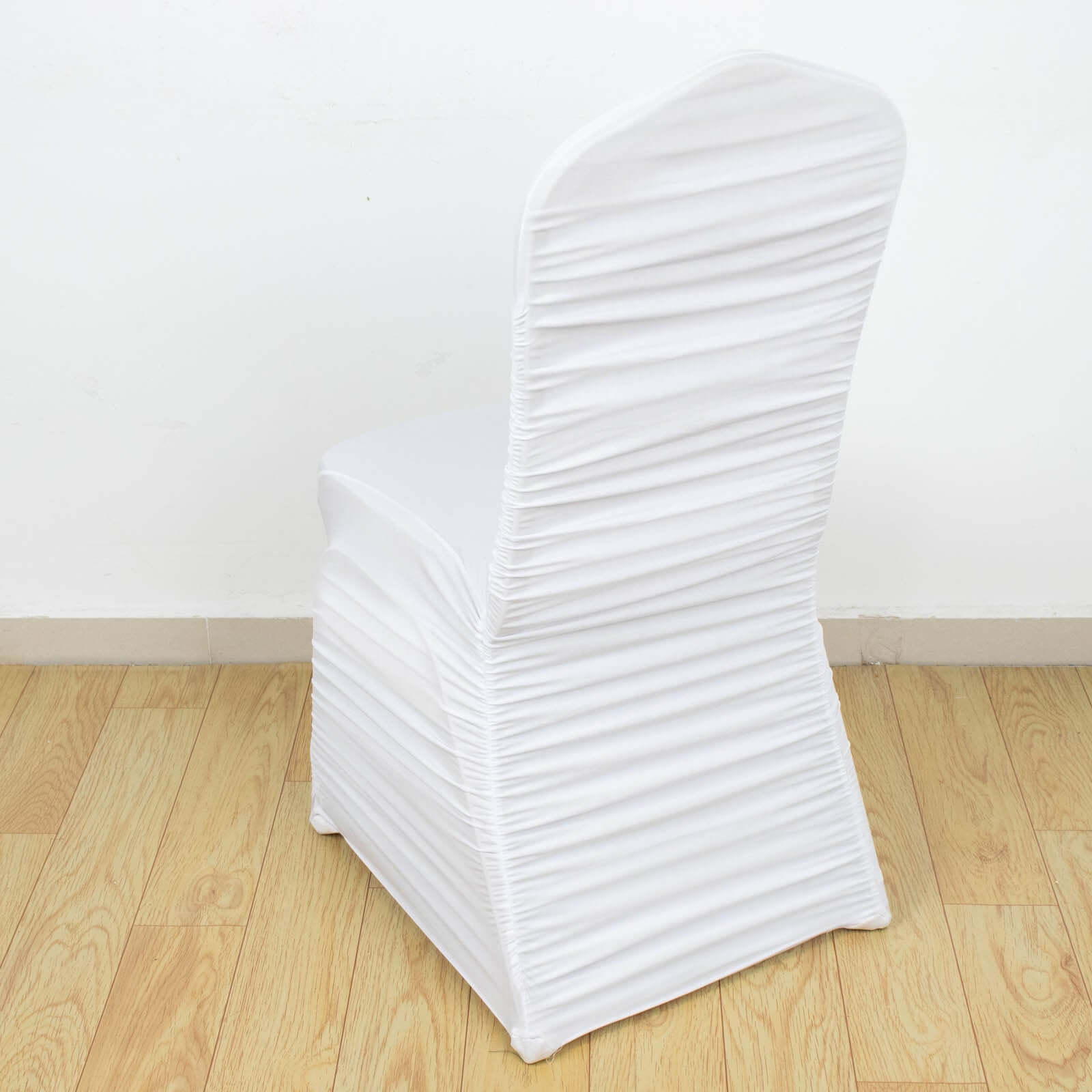 Stretch Spandex Fitted Banquet Chair Cover White Rouge - Durable Slip-On Slipcover for Sophisticated Events - Image 5