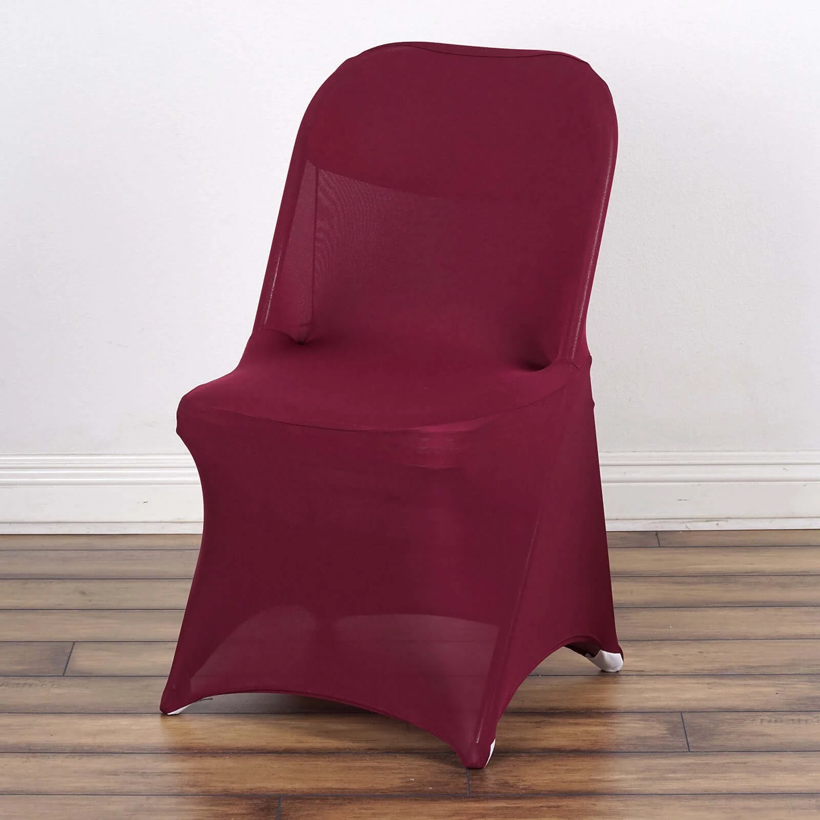 Stretch Spandex Folding Chair Cover Burgundy - Durable 160GSM Fitted Slipcover - Image 5