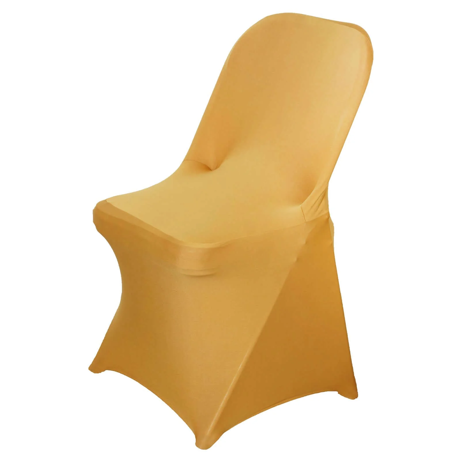 Stretch Spandex Folding Chair Cover Gold - Durable 160GSM Fitted Slipcover for Weddings & Events - Image 6