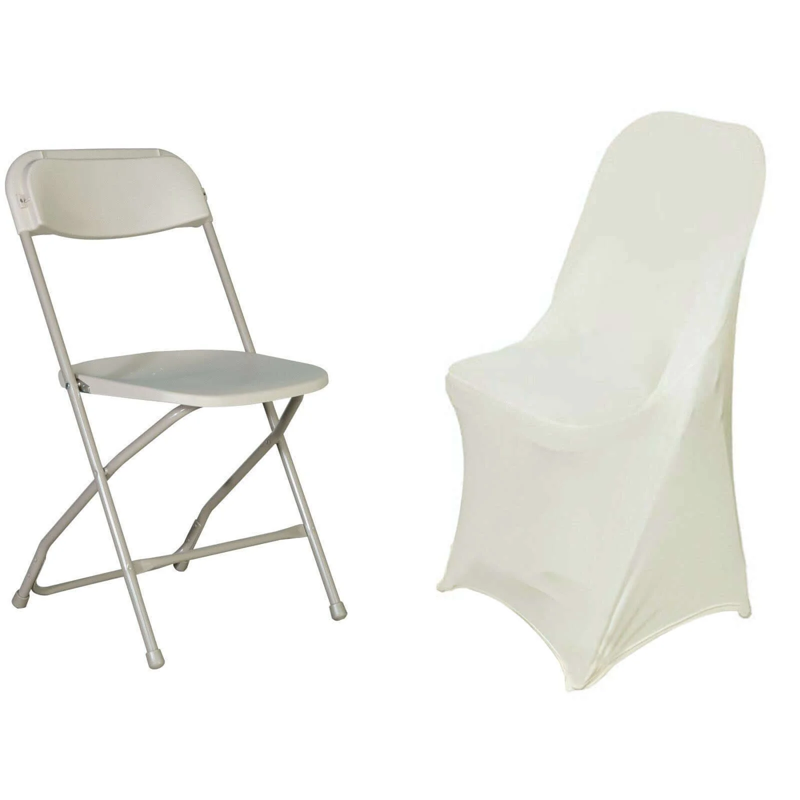 Stretch Spandex Folding Chair Cover Ivory - Durable 160GSM Fitted Slipcover - Image 5
