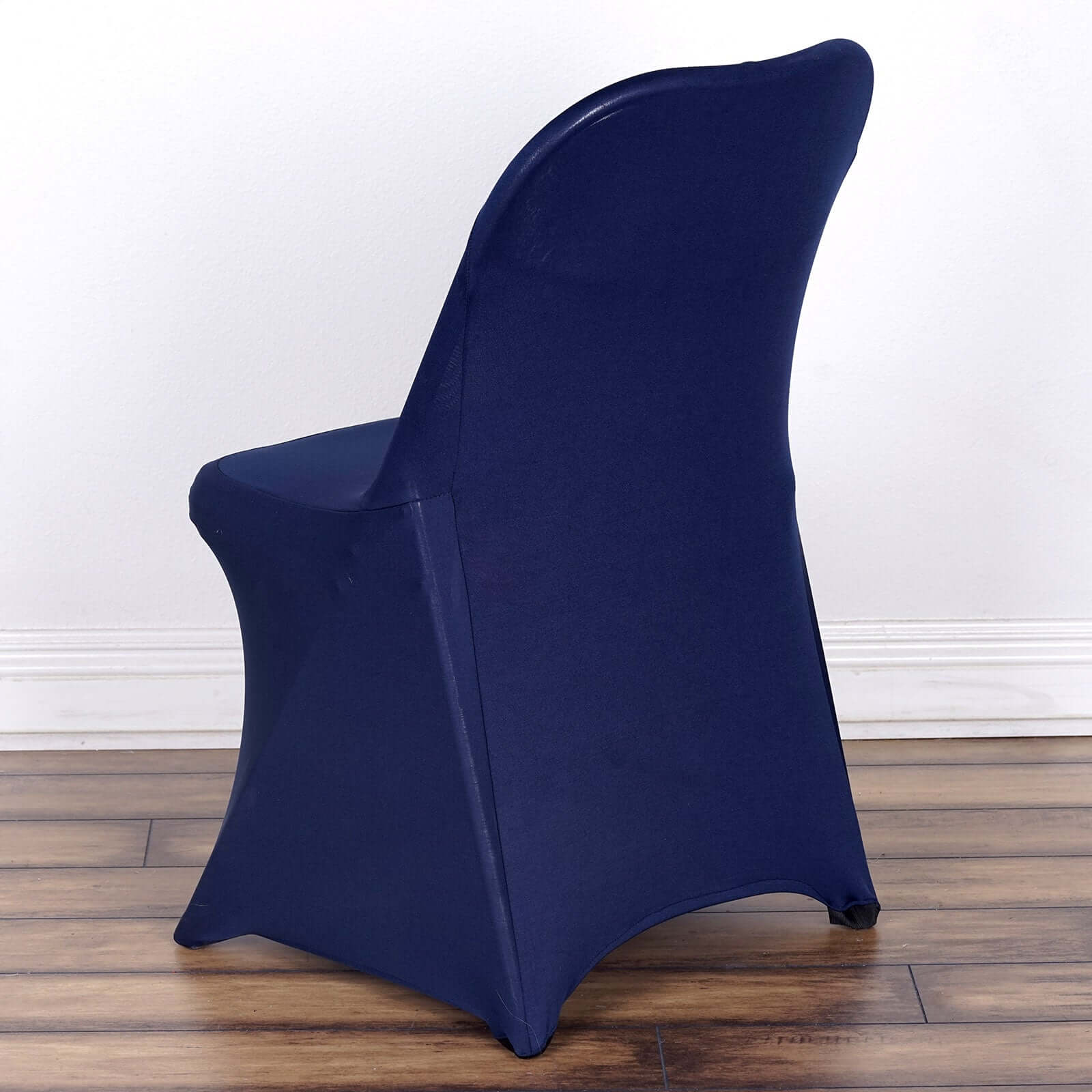 Stretch Spandex Folding Chair Cover Navy Blue - Durable 160GSM Fitted Slipcover - Image 2