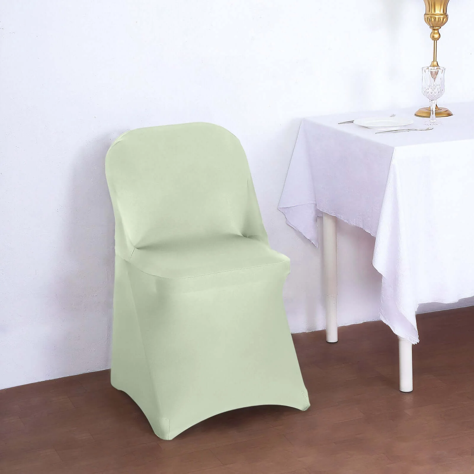 Stretch Spandex Folding Chair Cover Sage Green - Durable 160GSM Fitted Slipcover - Image 5