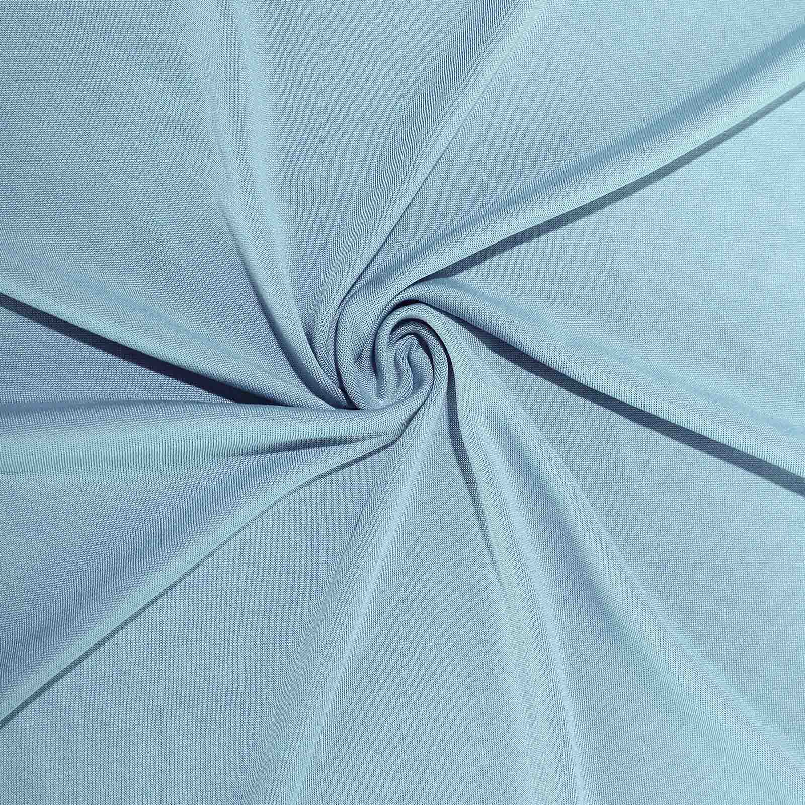 Stretch Spandex Rectangle Fitted Table Cover 96"x30" Dusty Blue - Wrinkle Free Form-Fitting Tablecloth - Image 8