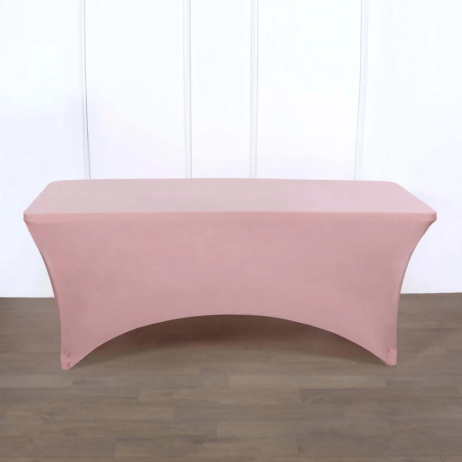 Stretch Spandex Rectangle Fitted Table Cover 96"x30" Dusty Rose - Wrinkle Free Form-Fitting Tablecloth