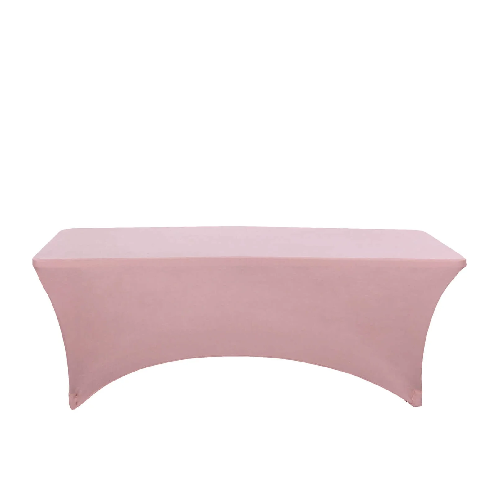 Stretch Spandex Rectangle Fitted Table Cover 96"x30" Dusty Rose - Wrinkle Free Form-Fitting Tablecloth - Image 7