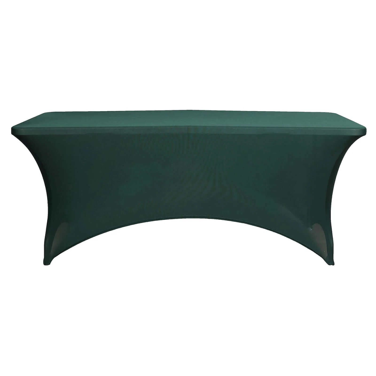 Stretch Spandex Rectangle Fitted Table Cover 96"x30" Hunter Emerald Green - Wrinkle Free Form-Fitting Tablecloth - Image 5