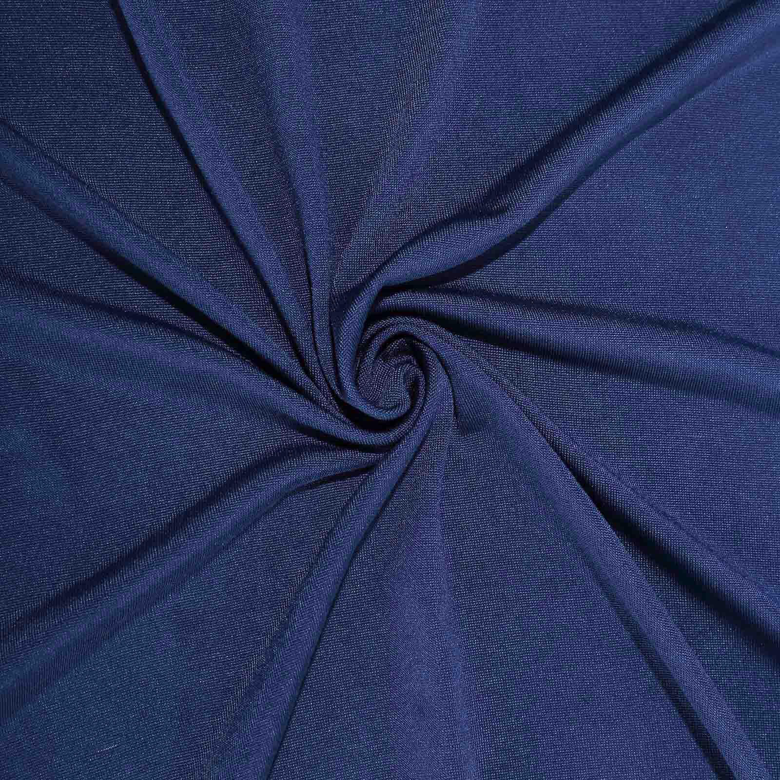 Stretch Spandex Rectangle Fitted Table Cover 96"x30" Navy Blue - Wrinkle Free Form-Fitting Tablecloth - Image 8