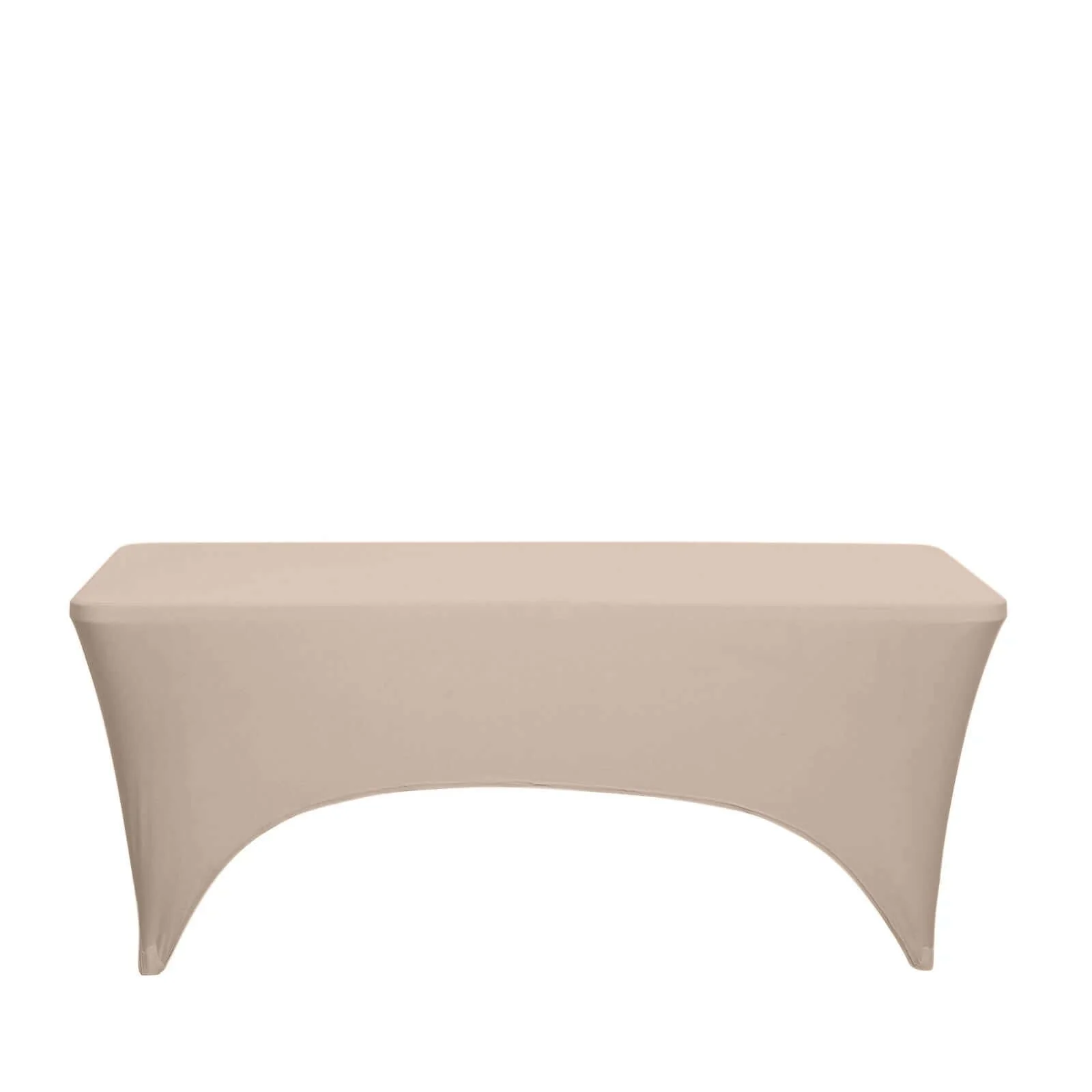 Stretch Spandex Rectangle Fitted Table Cover 96"x30" Nude - Wrinkle Free Form-Fitting Tablecloth - Image 7