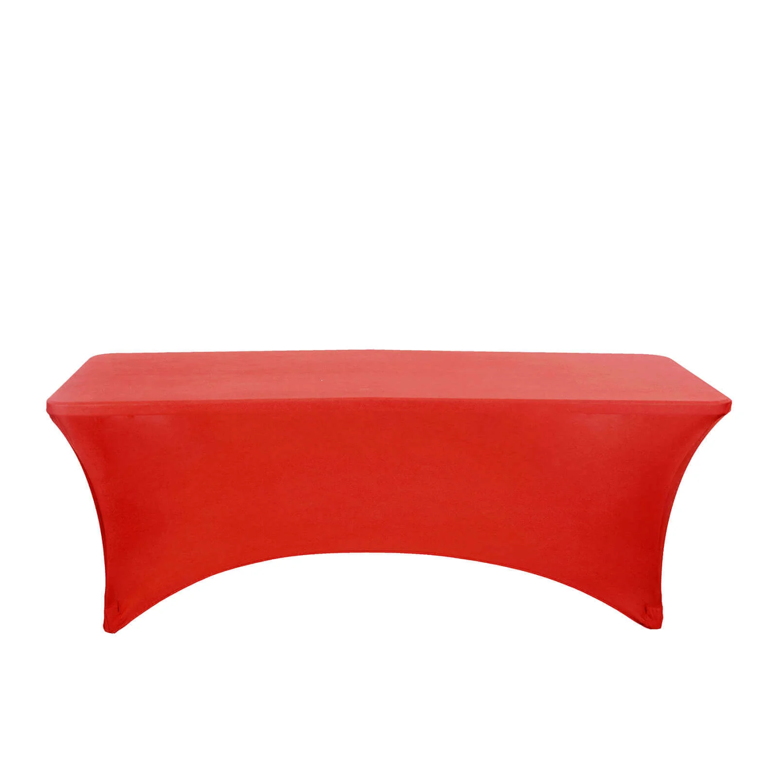 Stretch Spandex Rectangle Fitted Table Cover 96"x30" Red - Wrinkle Free Form-Fitting Tablecloth - Image 7