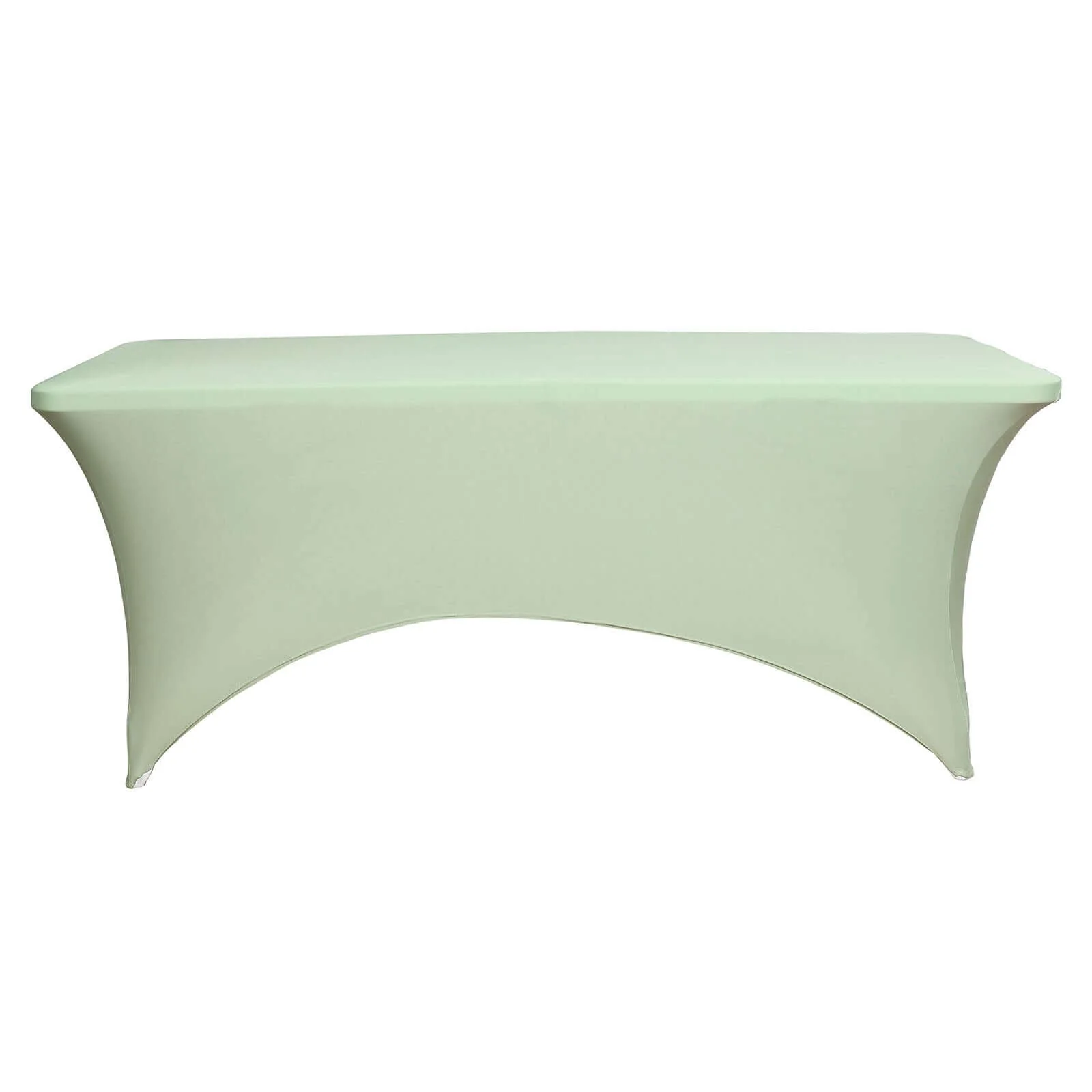 Stretch Spandex Rectangle Fitted Table Cover 96"x30" Sage Green - Wrinkle Free Form-Fitting Tablecloth - Image 7
