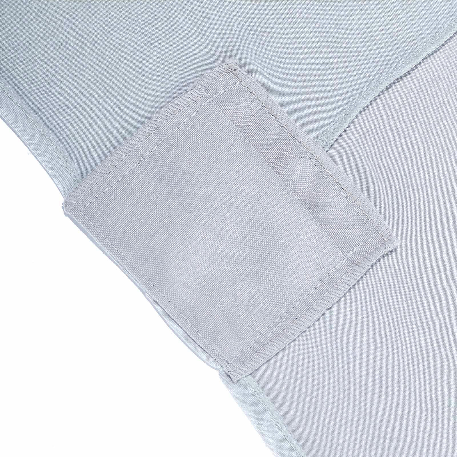 Stretch Spandex Rectangle Fitted Table Cover 96"x30" Silver - Wrinkle Free Form-Fitting Tablecloth - Image 10