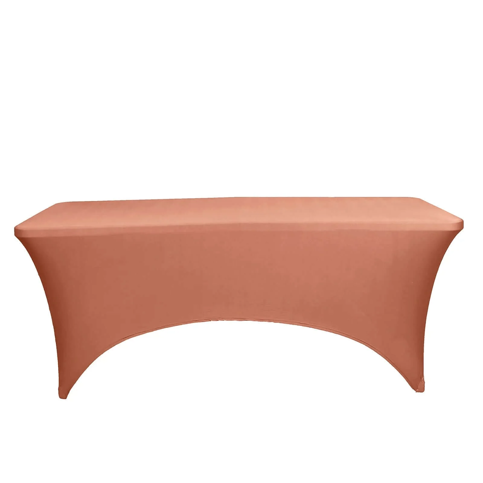 Stretch Spandex Rectangle Fitted Table Cover 96"x30" Terracotta (Rust) - Wrinkle Free Form-Fitting Tablecloth - Image 6