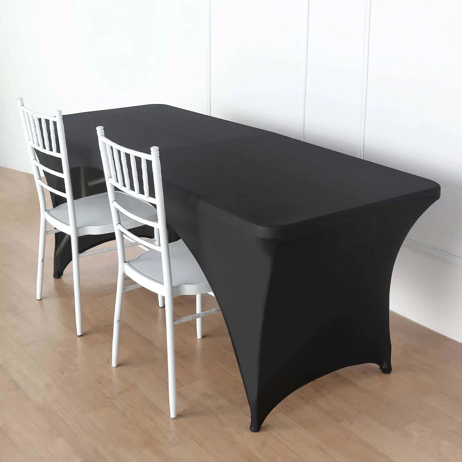 Stretch Spandex Rectangle Table Cover 96"x30" Black