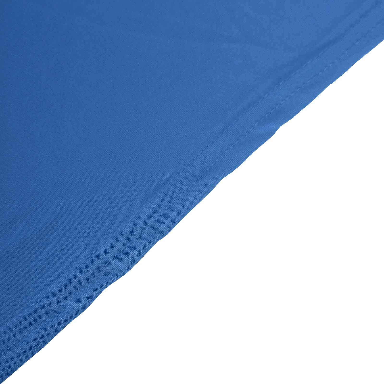 Stretch Spandex Rectangle Table Cover 96"x30" Royal Blue - Curved Open Back Fitted Tablecloth - Image 12
