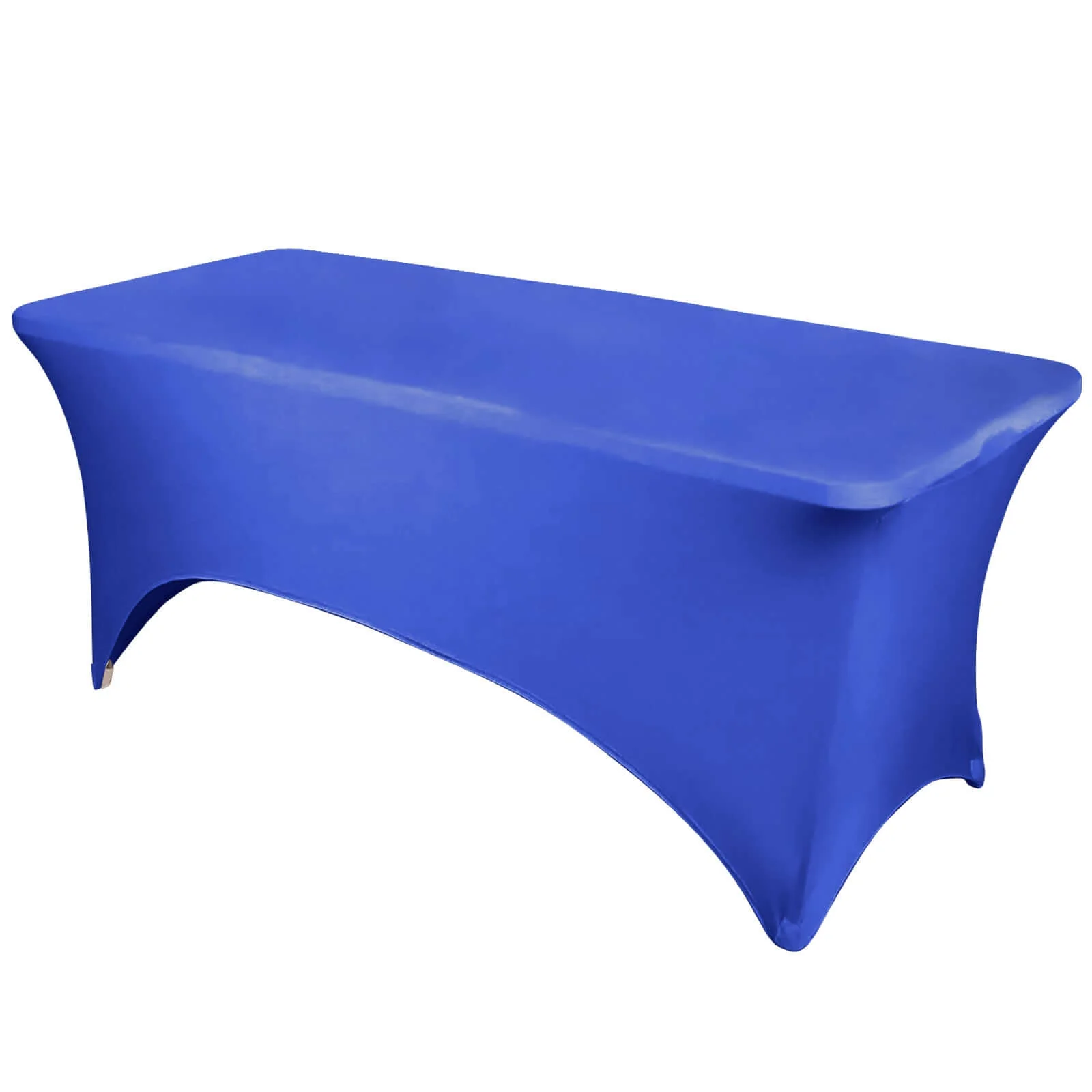 Stretch Spandex Rectangle Tablecloth 6ft Royal Blue - Wrinkle Free Fitted Table Cover - Image 7