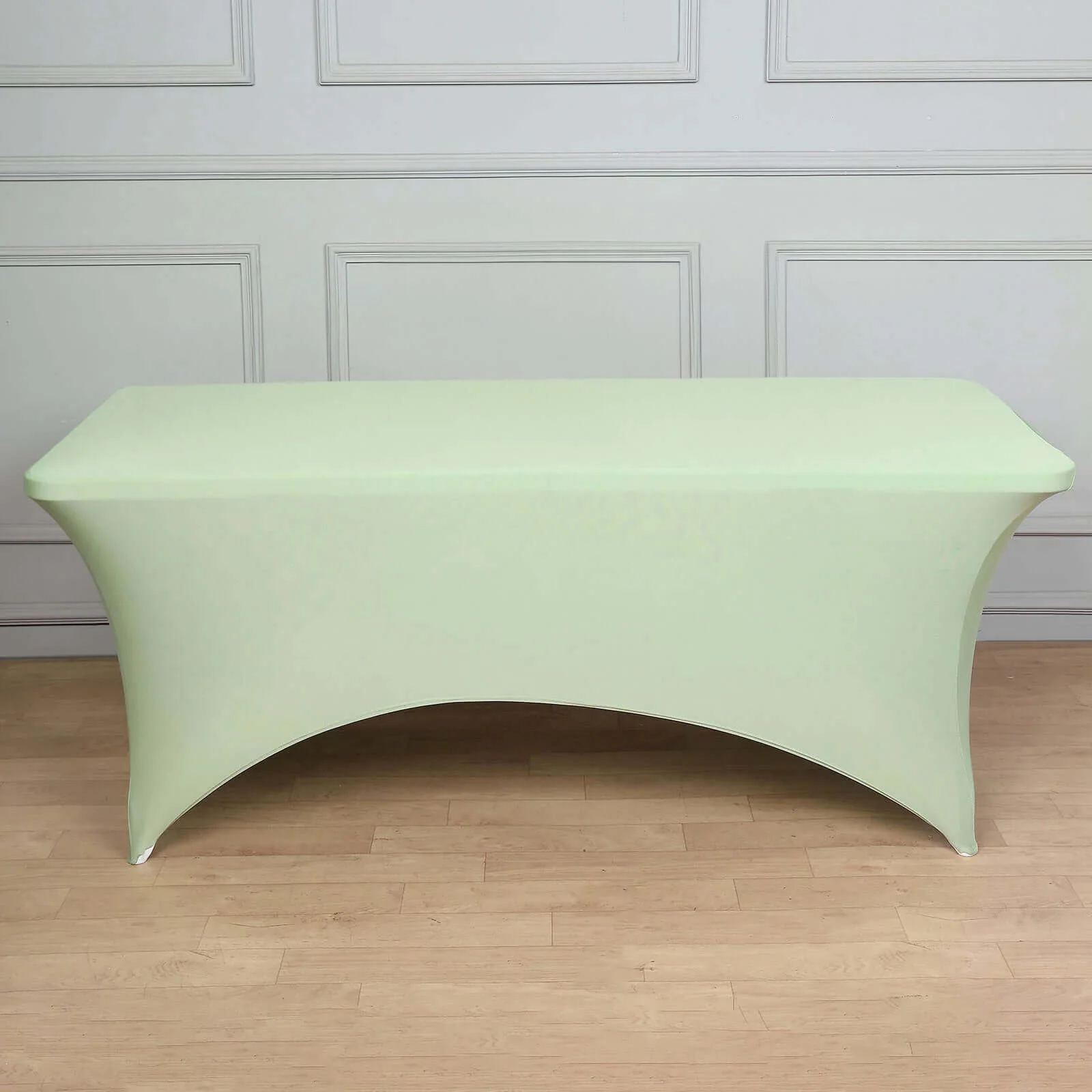 Stretch Spandex Rectangle Tablecloth 6ft Sage Green - Wrinkle Free Fitted Table Cover