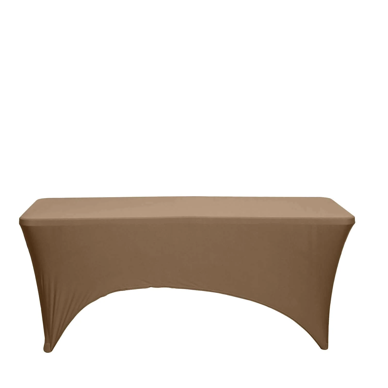 Stretch Spandex Rectangle Tablecloth 6ft Taupe - Wrinkle Free Fitted Table Cover - Image 7