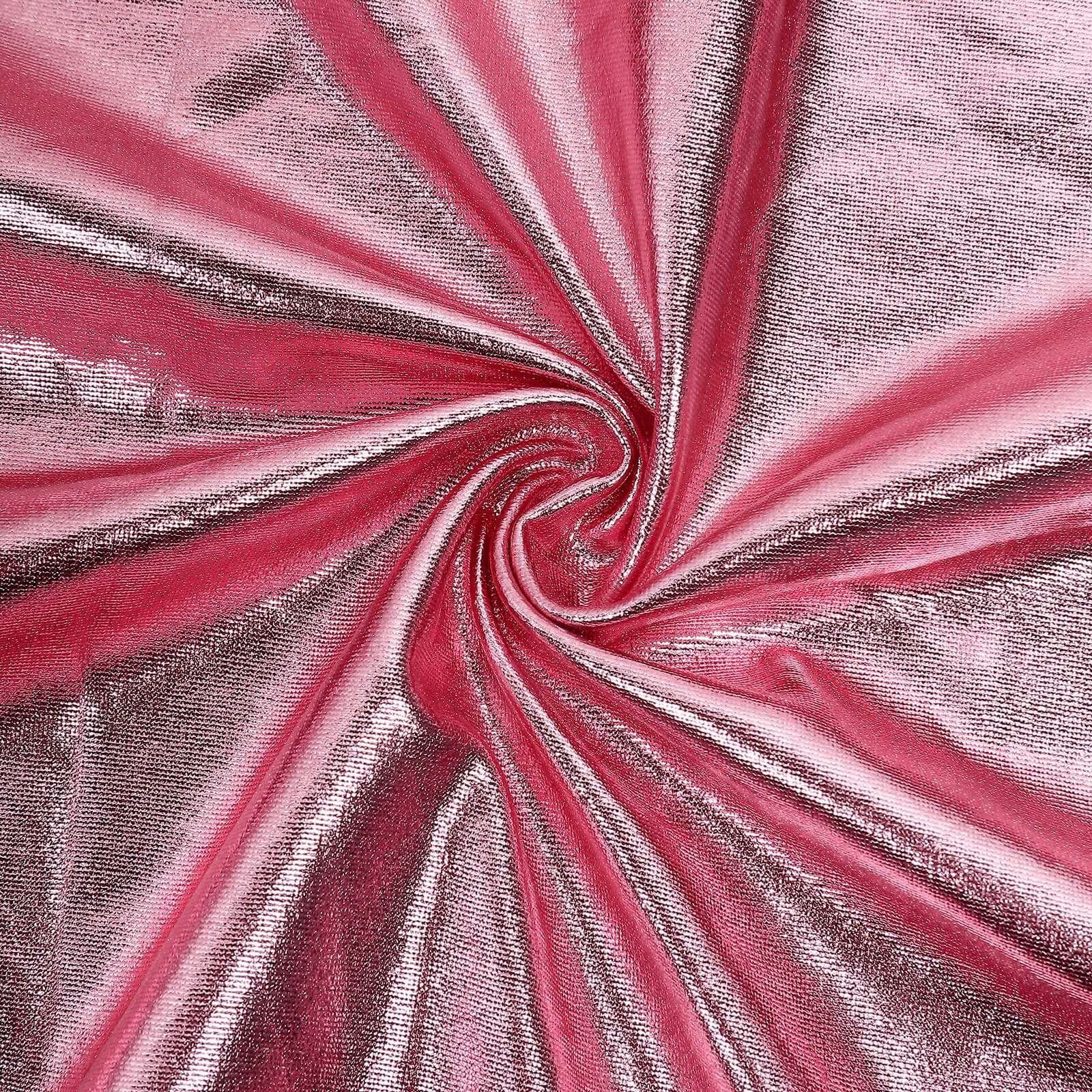 Stretch Spandex Rectangle Tablecloth 72"x30" Metallic Rose Gold - Dazzling Form-Fitting Table Cover - Image 13