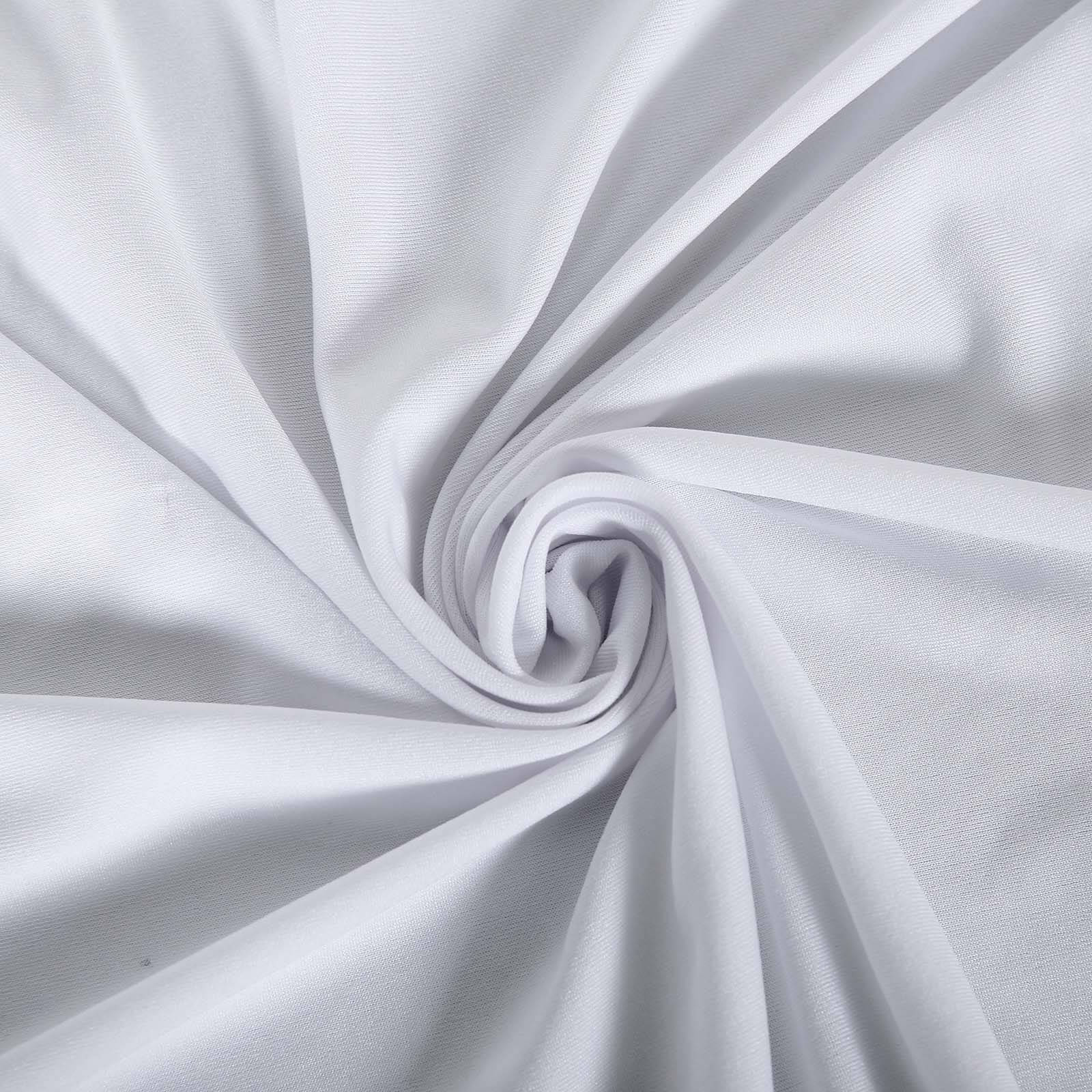 Stretch Spandex Rectangle Tablecloth Top Cover 72"x30" White - Easy to Install Tailored Fit Table Topper Cap - Image 9