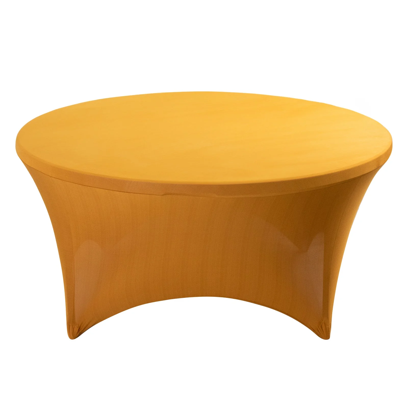 Stretch Spandex Round Tablecloth 5ft Gold - Easy to Maintain Form-Fitting Table Cover - Image 3