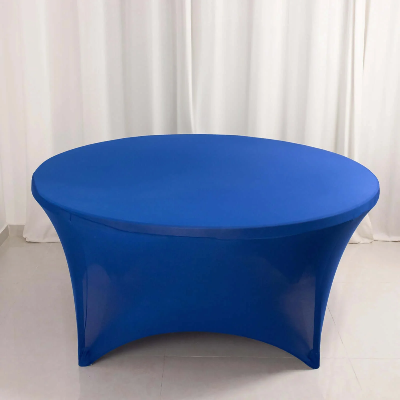 Stretch Spandex Round Tablecloth 5ft Royal Blue - Easy to Maintain Form-Fitting Table Cover