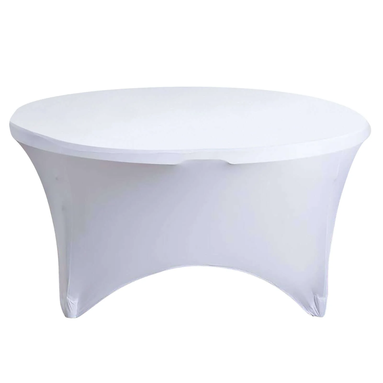 Stretch Spandex Round Tablecloth 5ft White - Easy to Maintain Form-Fitting Table Cover for Weddings & Events - Image 3