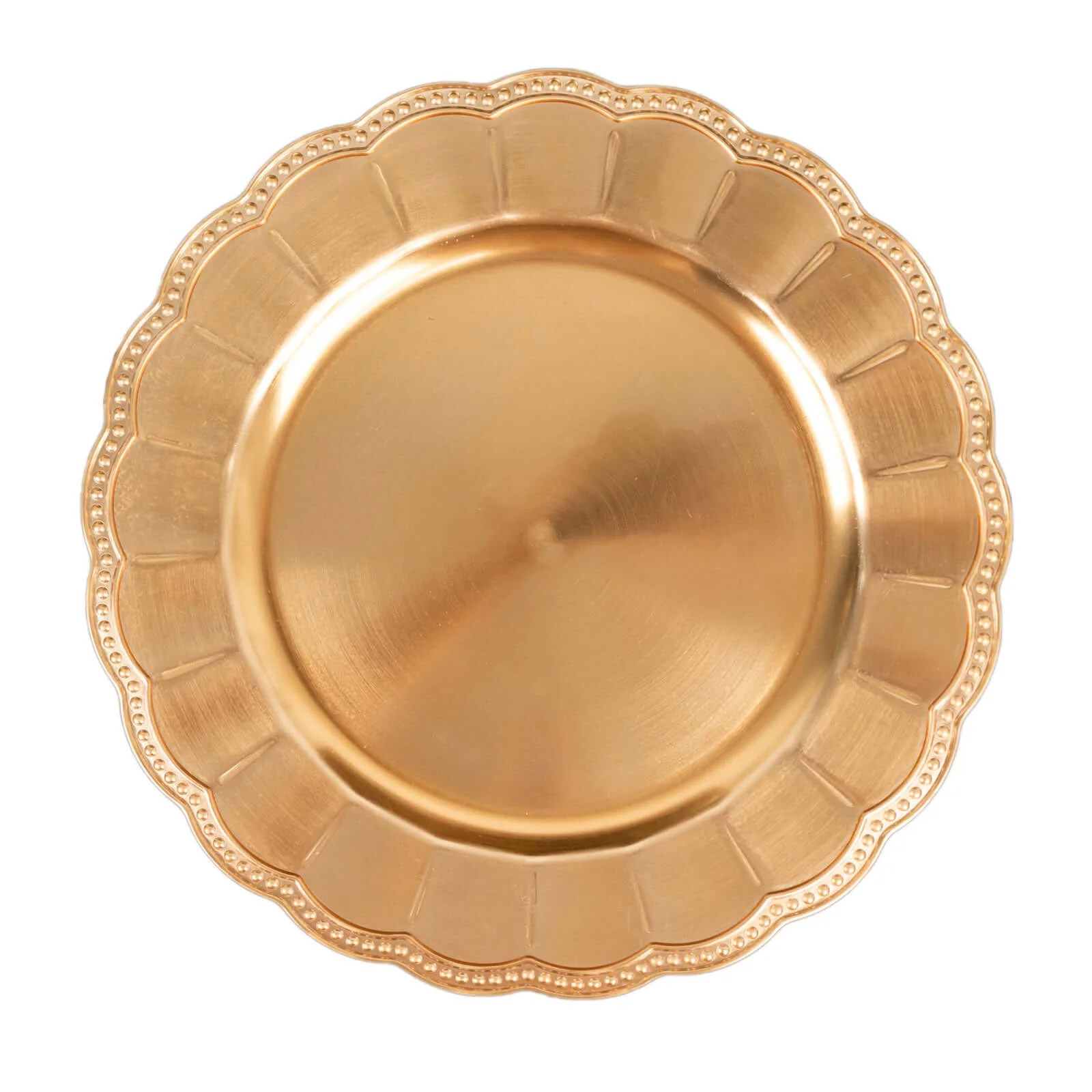 6-Pack Acrylic Charger Plates 13" Round Metallic Gold Beaded Sunflower Rim - Plastic Dinner Party Charger Tableware - Image 6