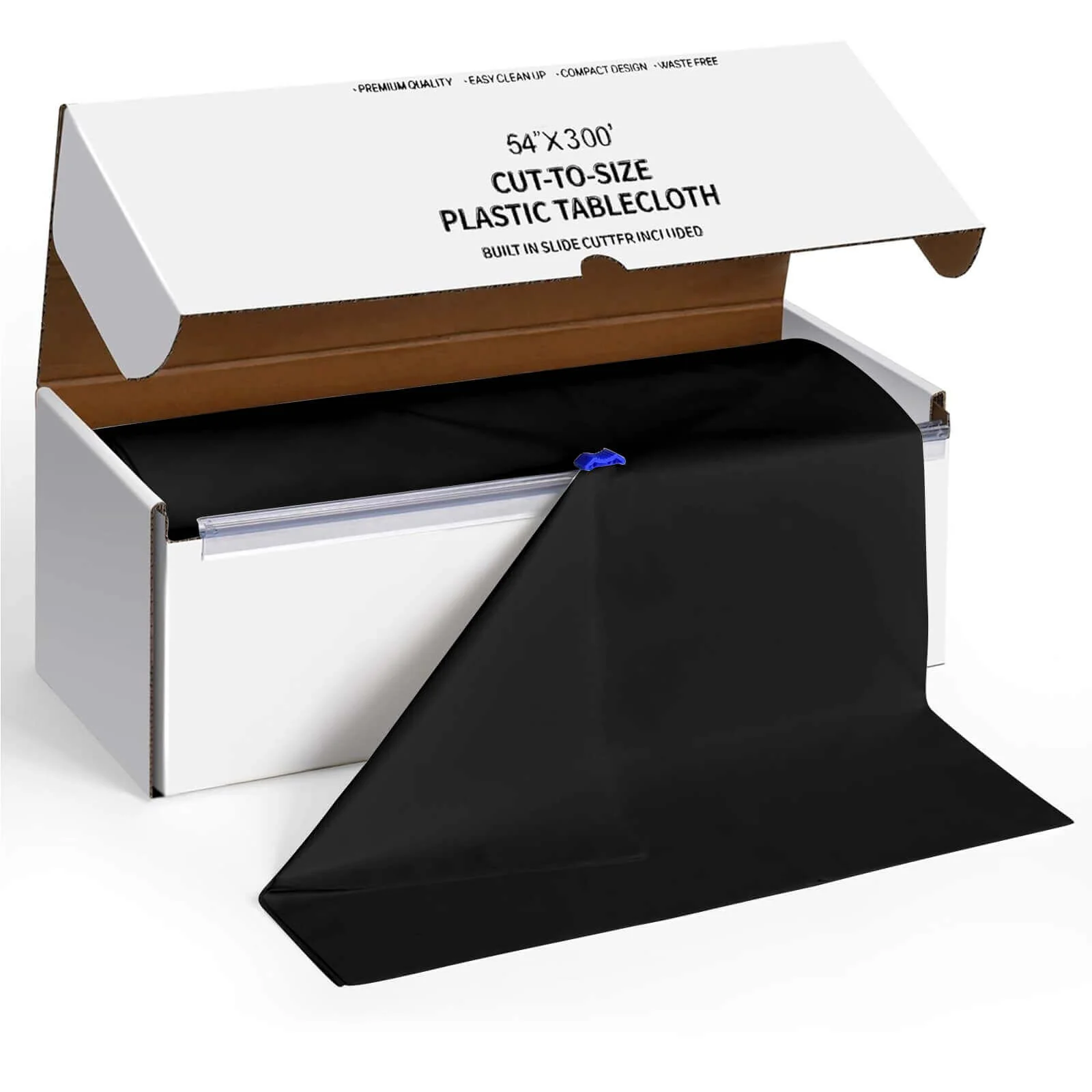 Plastic Table Cover Roll 54"x300ft Black with Slide Cutter - Cuts Up to 36 Rectangle 8ft Disposable Tablecloths - Image 4