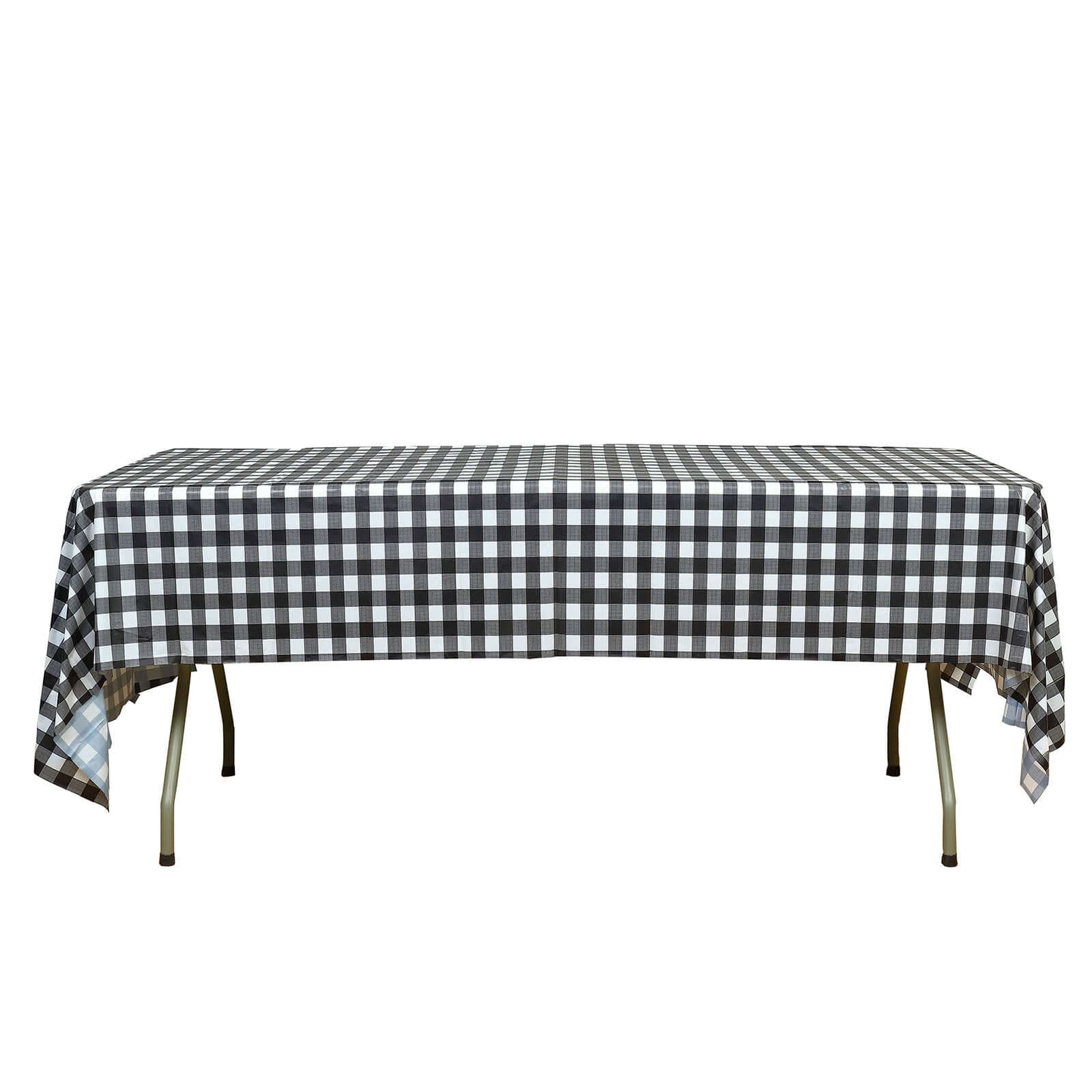 5-Pack Plastic Table Covers 54"x108" Black Checkered Rectangle - PVC Waterproof Disposable Tablecloths - Image 6