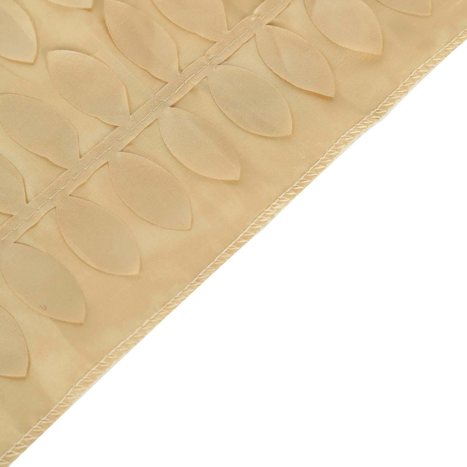 Taffeta Fabric Table Runner 12"x108" Champagne - 3D Leaf Petal Table Decor - Image 3