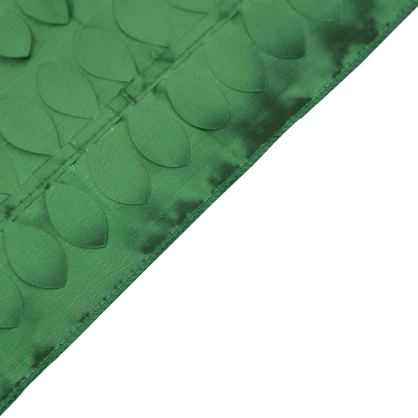 Taffeta Fabric Table Runner 12"x108" Green - 3D Leaf Petal Table Decor - Image 3