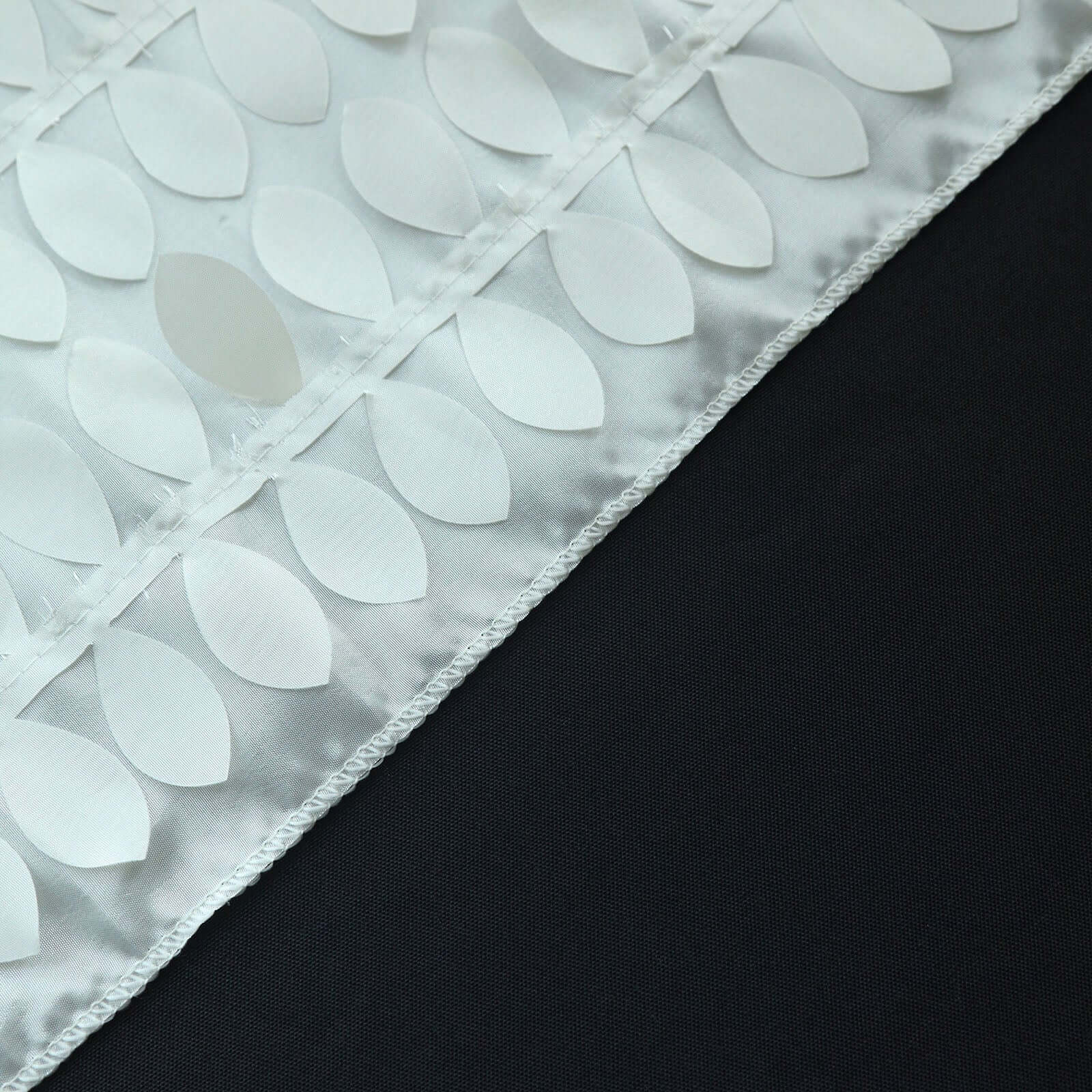 Taffeta Fabric Table Runner 12"x108" Ivory - 3D Leaf Petal Table Decor - Image 12